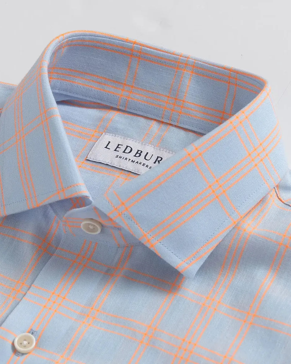 The Light Blue Torello Check Custom Shirt Custom Casual Shirt- Ledbury