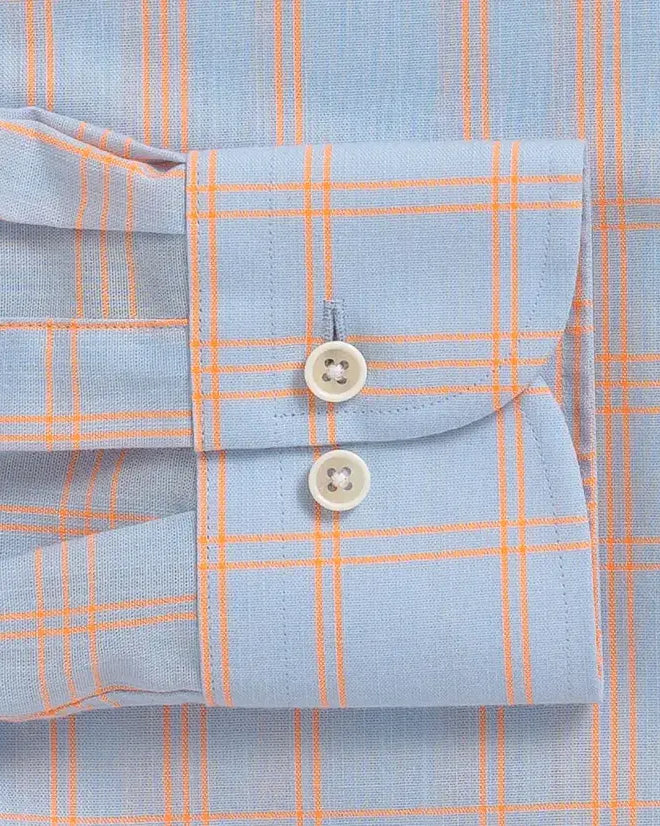The Light Blue Torello Check Custom Shirt Custom Casual Shirt- Ledbury