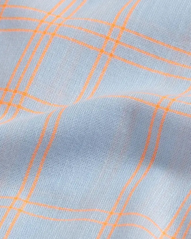 The Light Blue Torello Check Custom Shirt Custom Casual Shirt- Ledbury