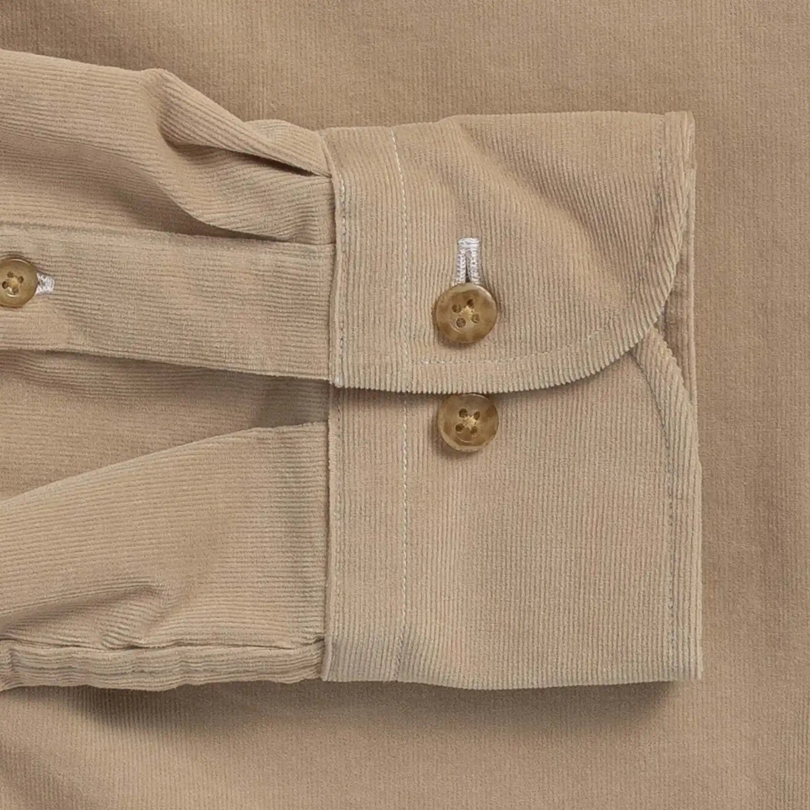 The Tan Foxcroft Corduroy Custom Shirt Custom Casual Shirt- Ledbury