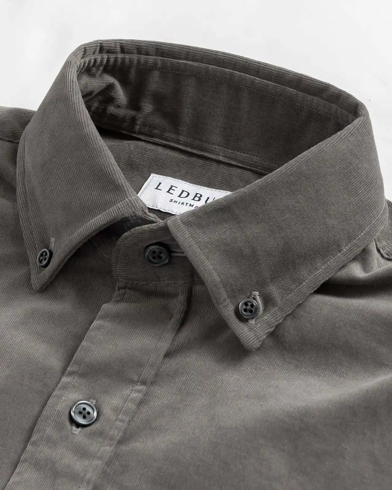 The Steel Grey Foxcroft Corduroy Custom Shirt Custom Casual Shirt- Ledbury