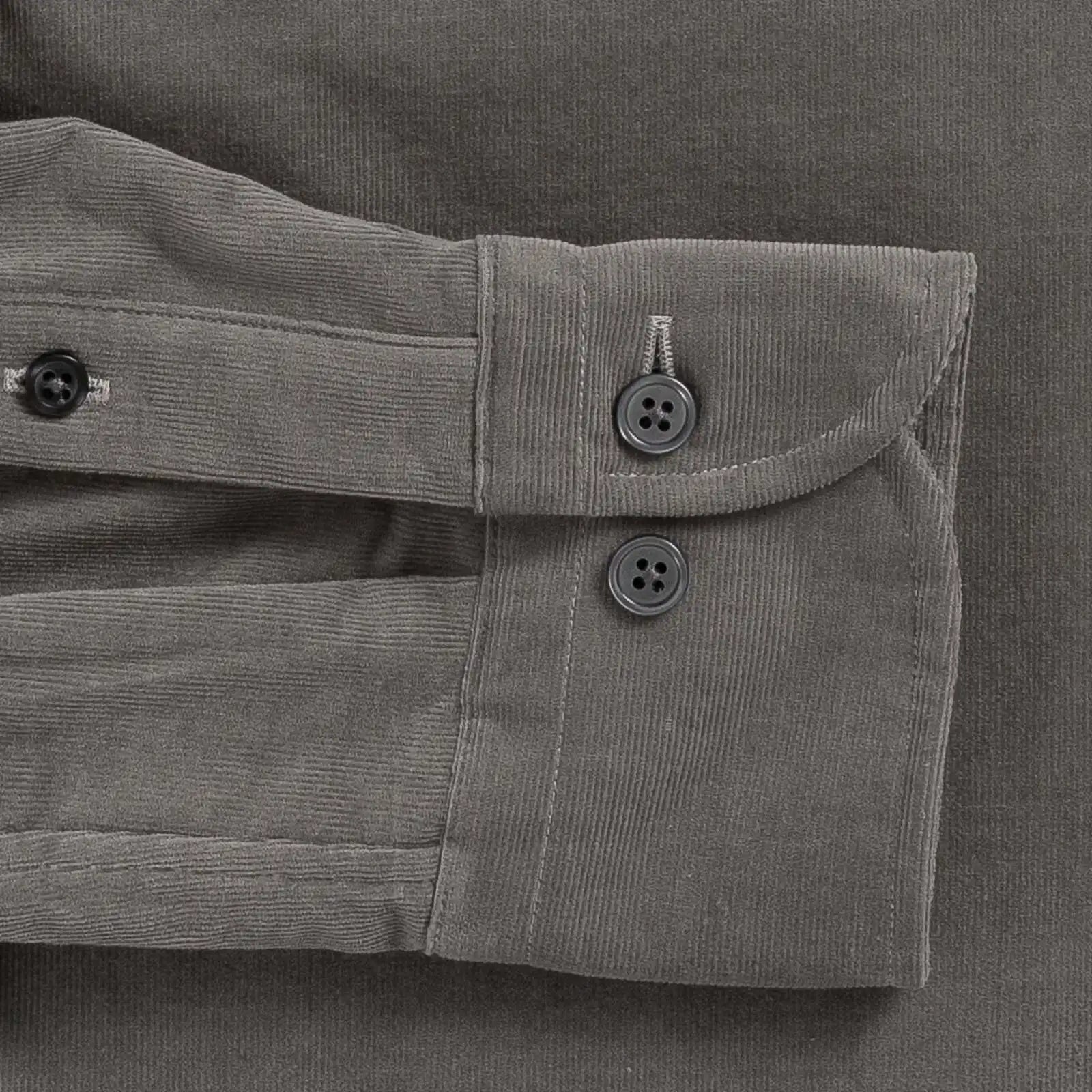 The Steel Grey Foxcroft Corduroy Custom Shirt Custom Casual Shirt- Ledbury