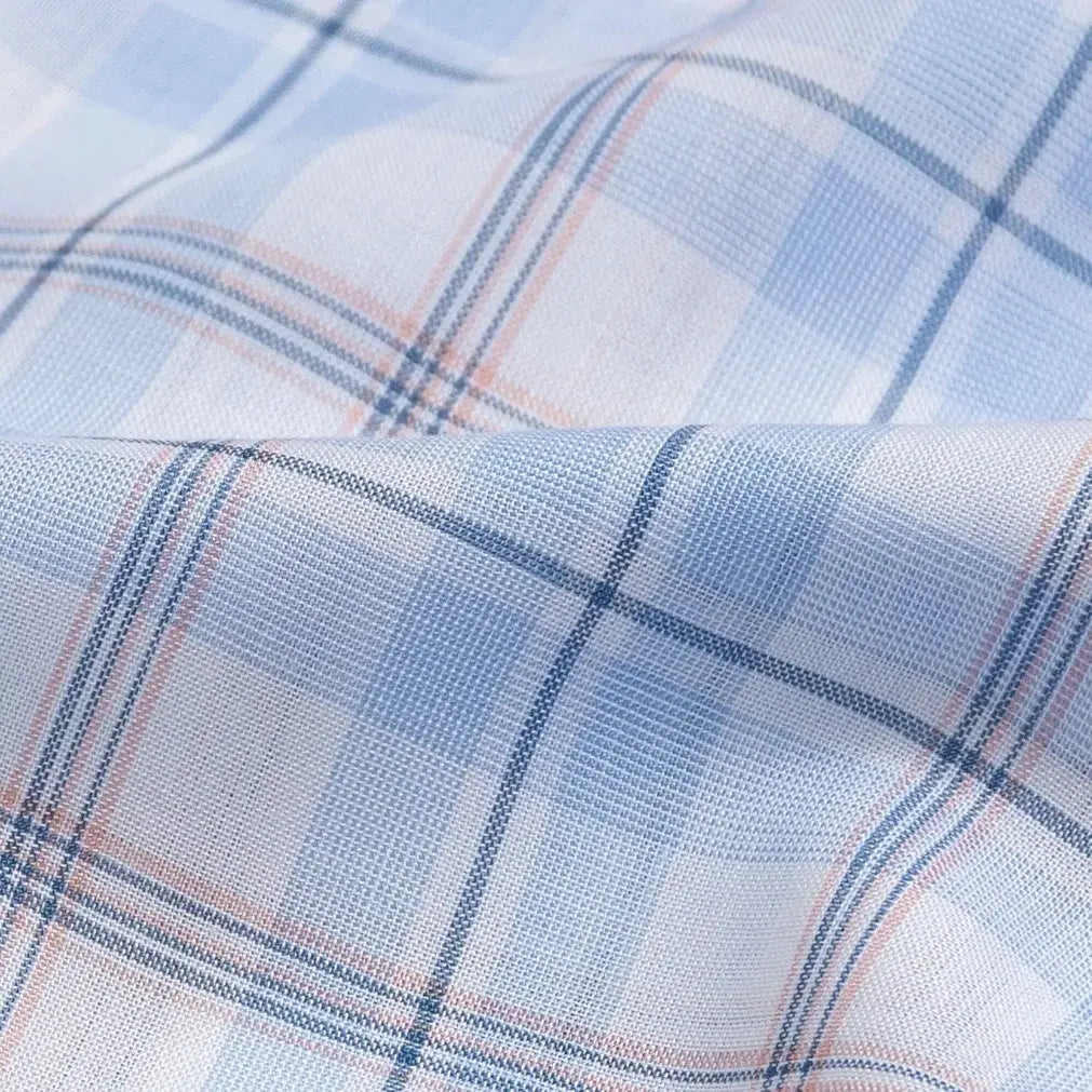 The Sky Blue Alta Plaid Custom Shirt Custom Casual Shirt- Ledbury