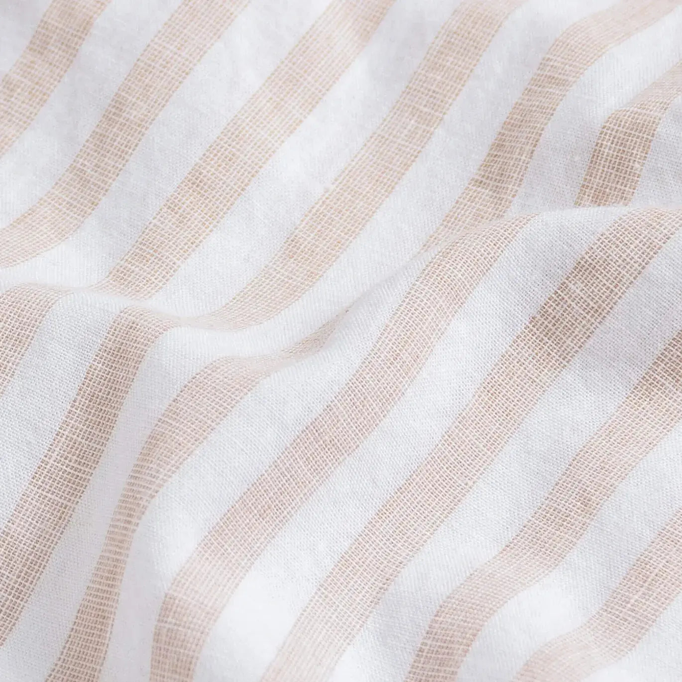 The Tan Barretto Stripe Cotton Linen Custom Shirt Custom Casual Shirt- Ledbury