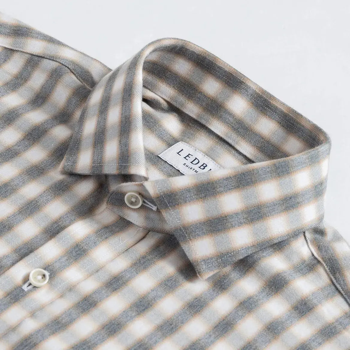 The Grey Heather Levine Brushed Cotton Custom Shirt Custom Casual Shirt- Ledbury