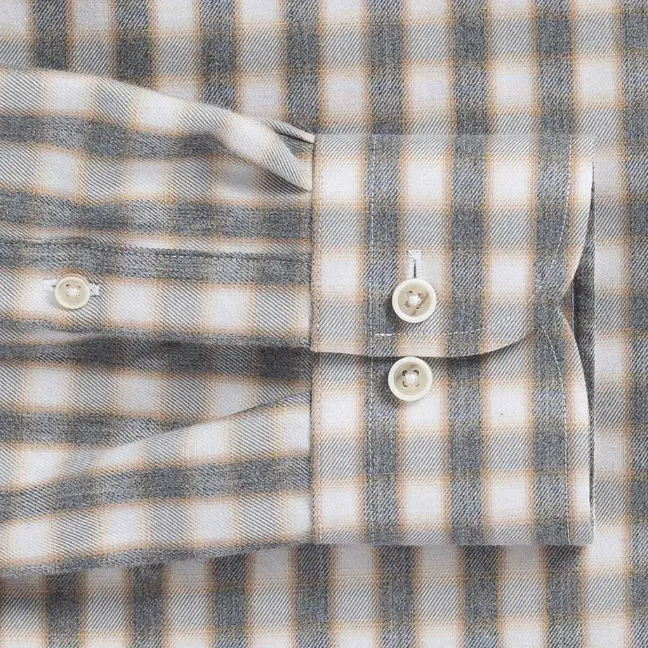 The Grey Heather Levine Brushed Cotton Custom Shirt Custom Casual Shirt- Ledbury