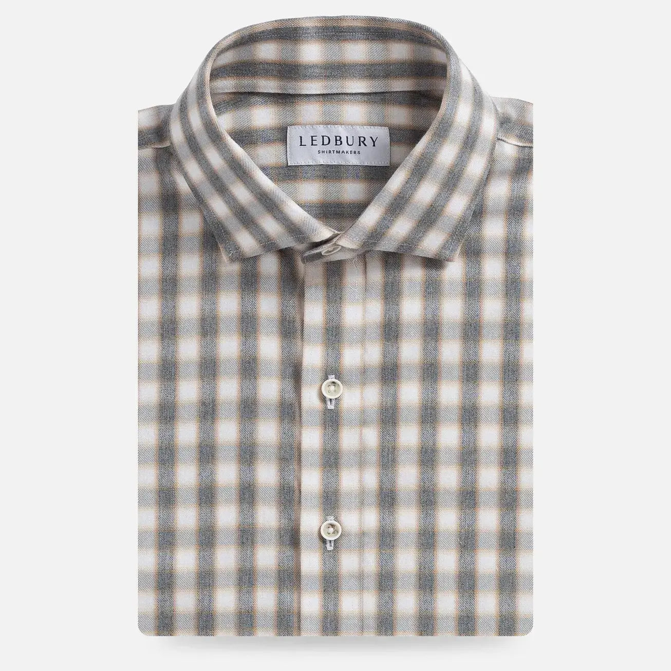 The Grey Heather Levine Brushed Cotton Custom Shirt Custom Casual Shirt- Ledbury