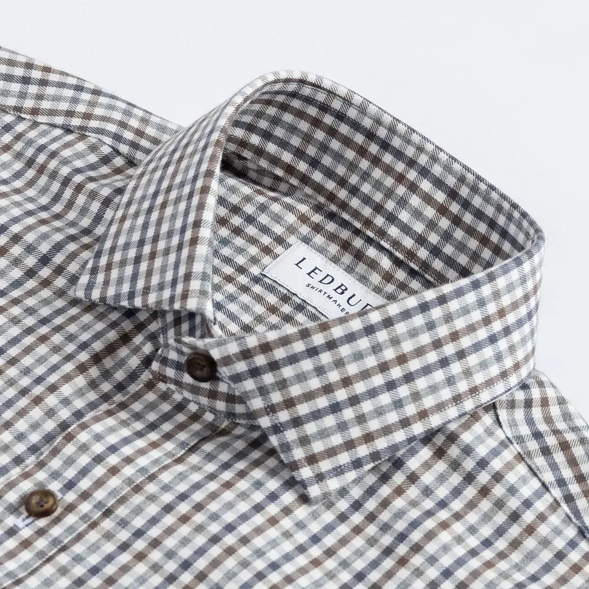 The Steel Grey Levine Brushed Cotton Custom Shirt Custom Casual Shirt- Ledbury