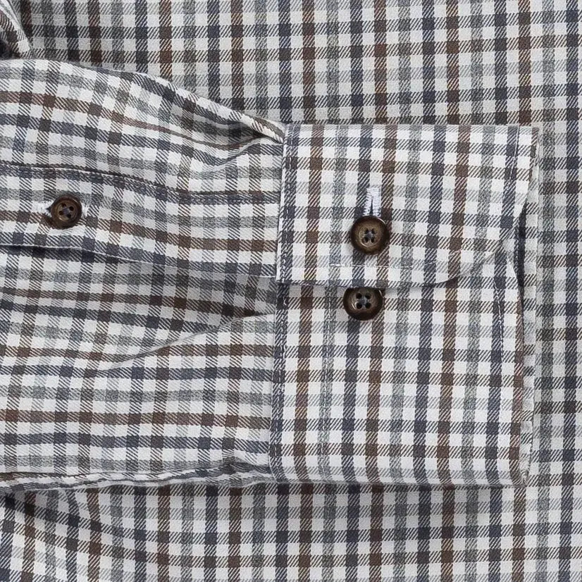 The Steel Grey Levine Brushed Cotton Custom Shirt Custom Casual Shirt- Ledbury