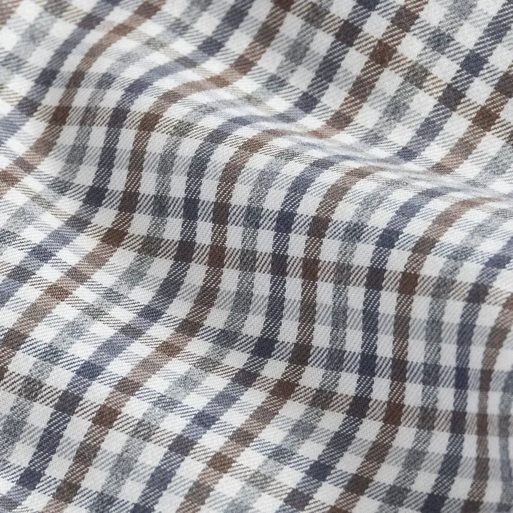 The Steel Grey Levine Brushed Cotton Custom Shirt Custom Casual Shirt- Ledbury