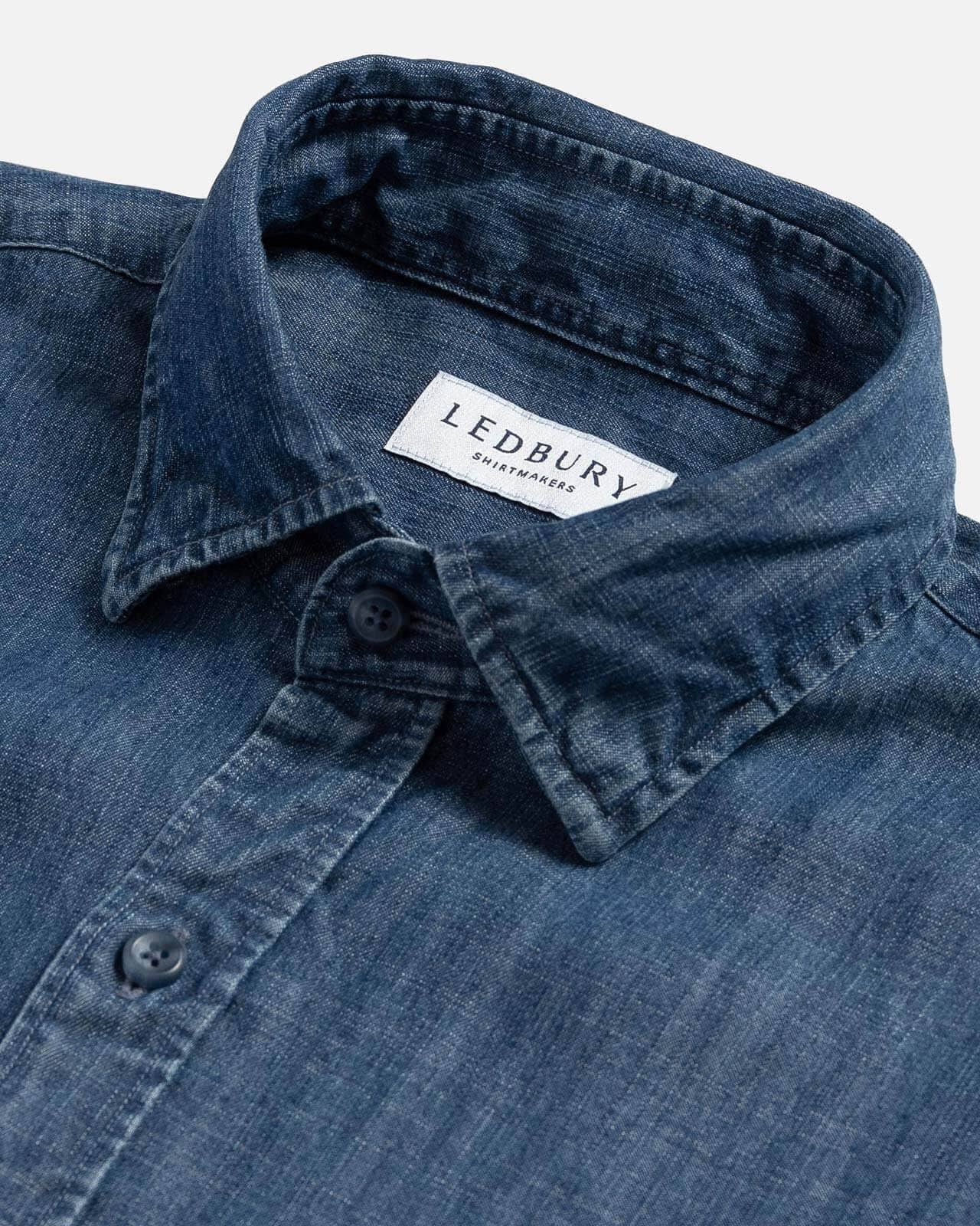 The Blue Easton Denim Utility Custom Shirt Custom Casual Shirt- Ledbury