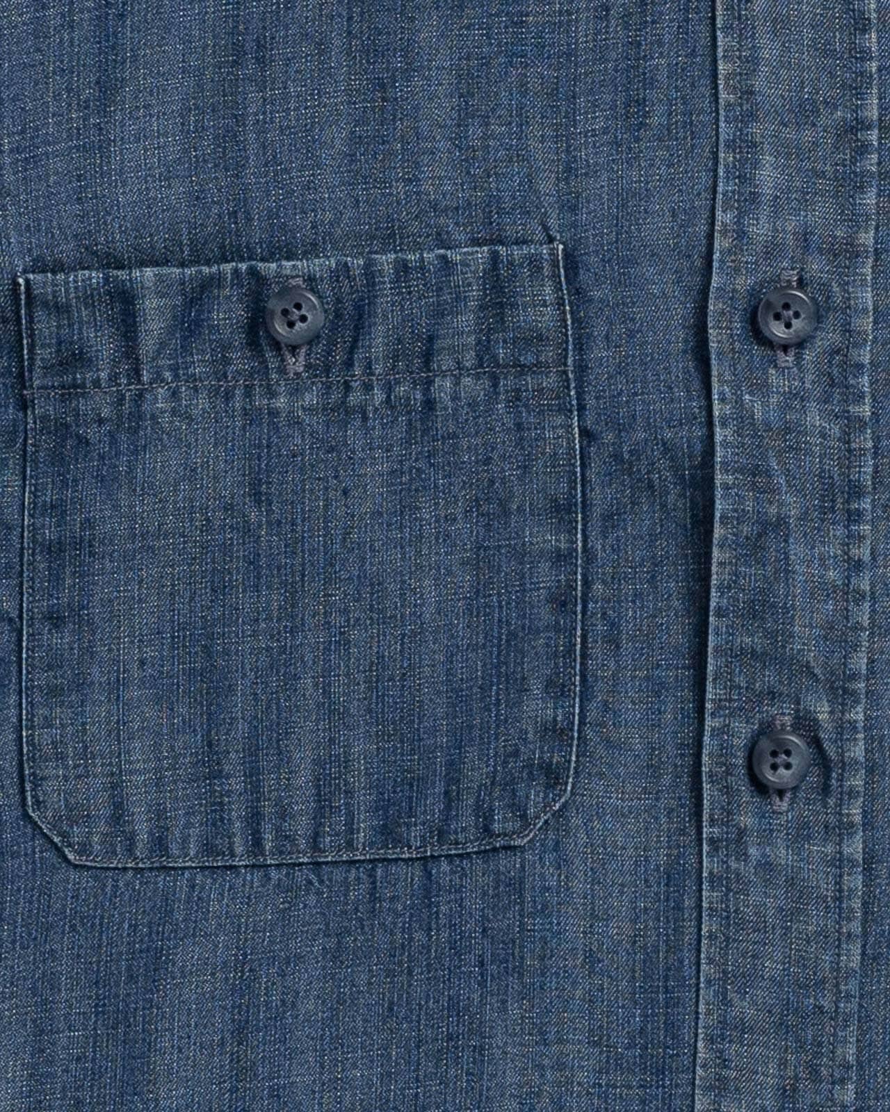 The Blue Easton Denim Utility Custom Shirt Custom Casual Shirt- Ledbury