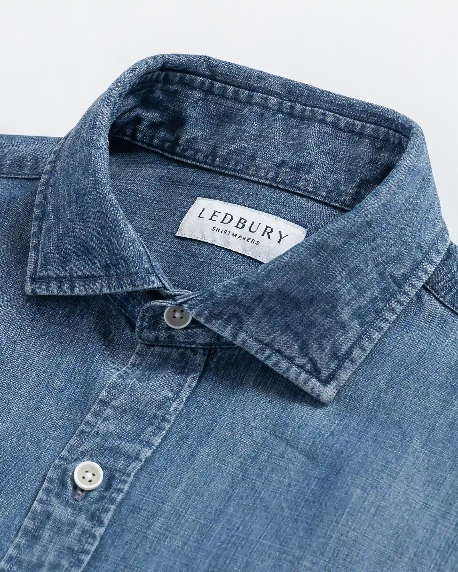 The Blue Easton Denim Custom Shirt Custom Casual Shirt- Ledbury