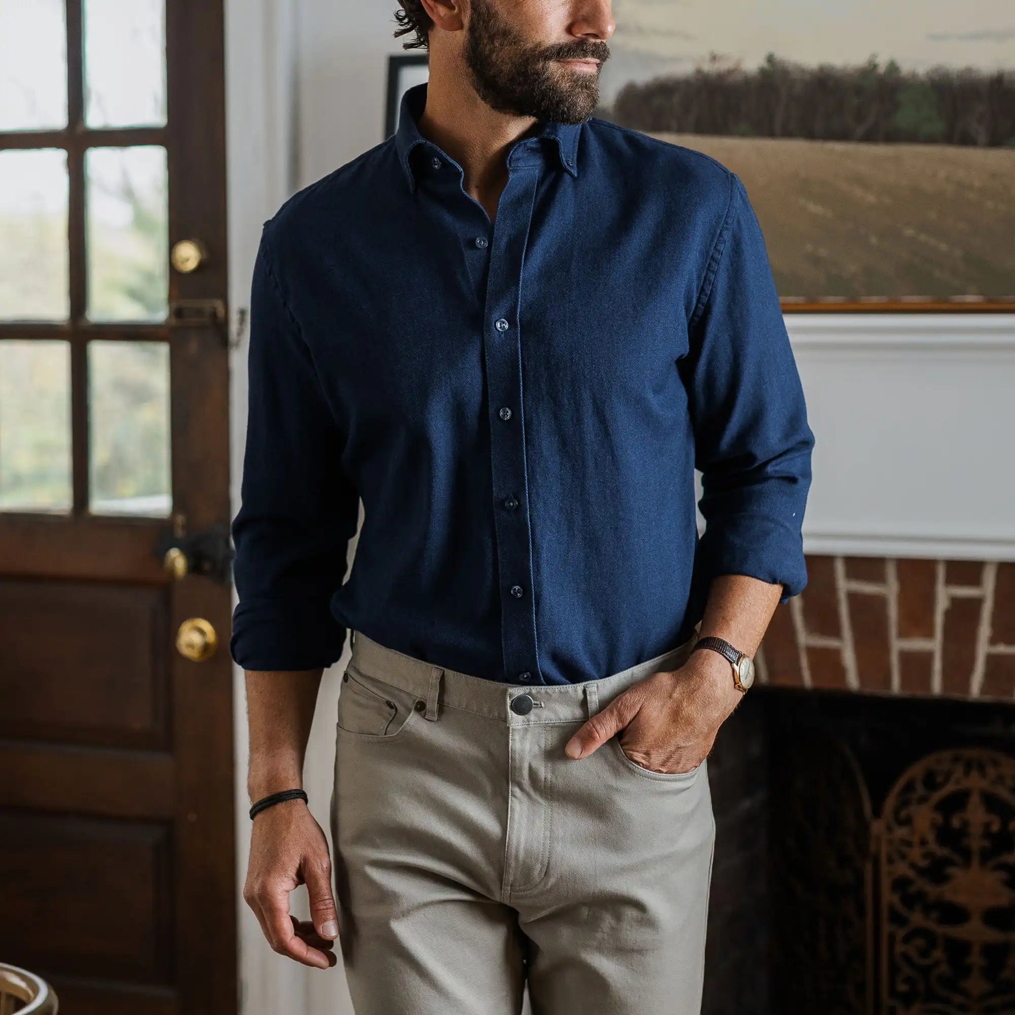 The Indigo Lisden Denim Custom Shirt Custom Casual Shirt- Ledbury