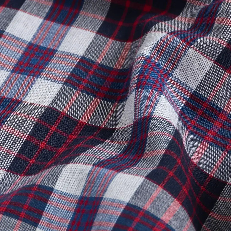 The Navy Blue Briar Madras Plaid Custom Shirt Custom Casual Shirt- Ledbury