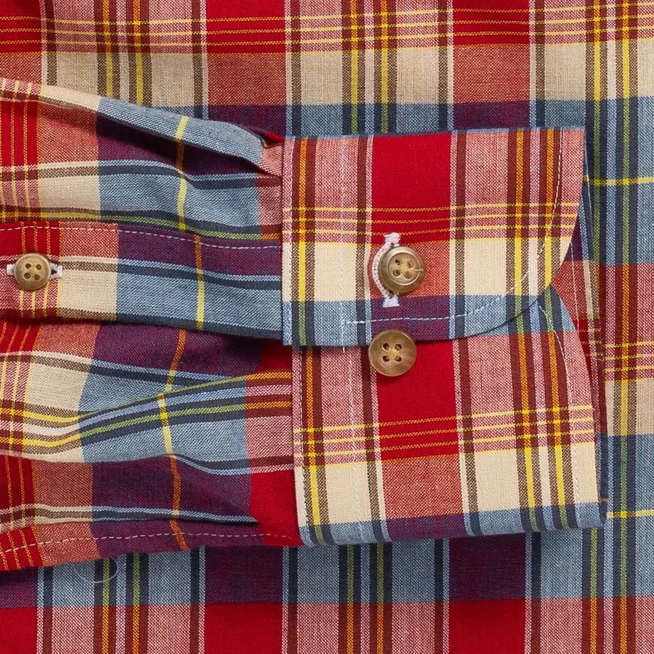 The Red Elba Madras Plaid Custom Shirt Custom Casual Shirt- Ledbury