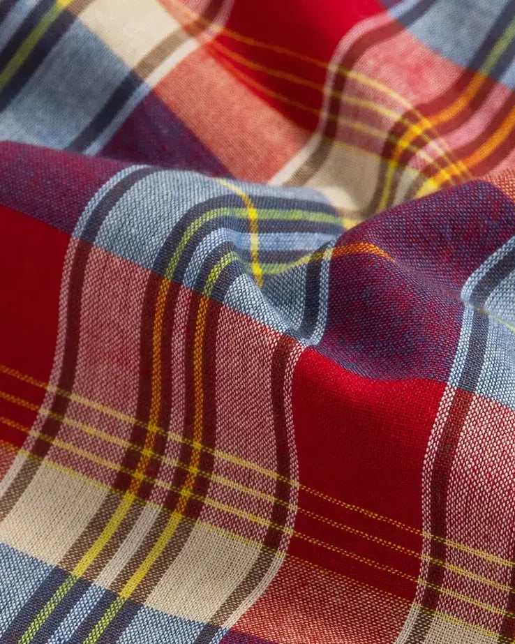 The Red Elba Madras Plaid Custom Shirt Custom Casual Shirt- Ledbury