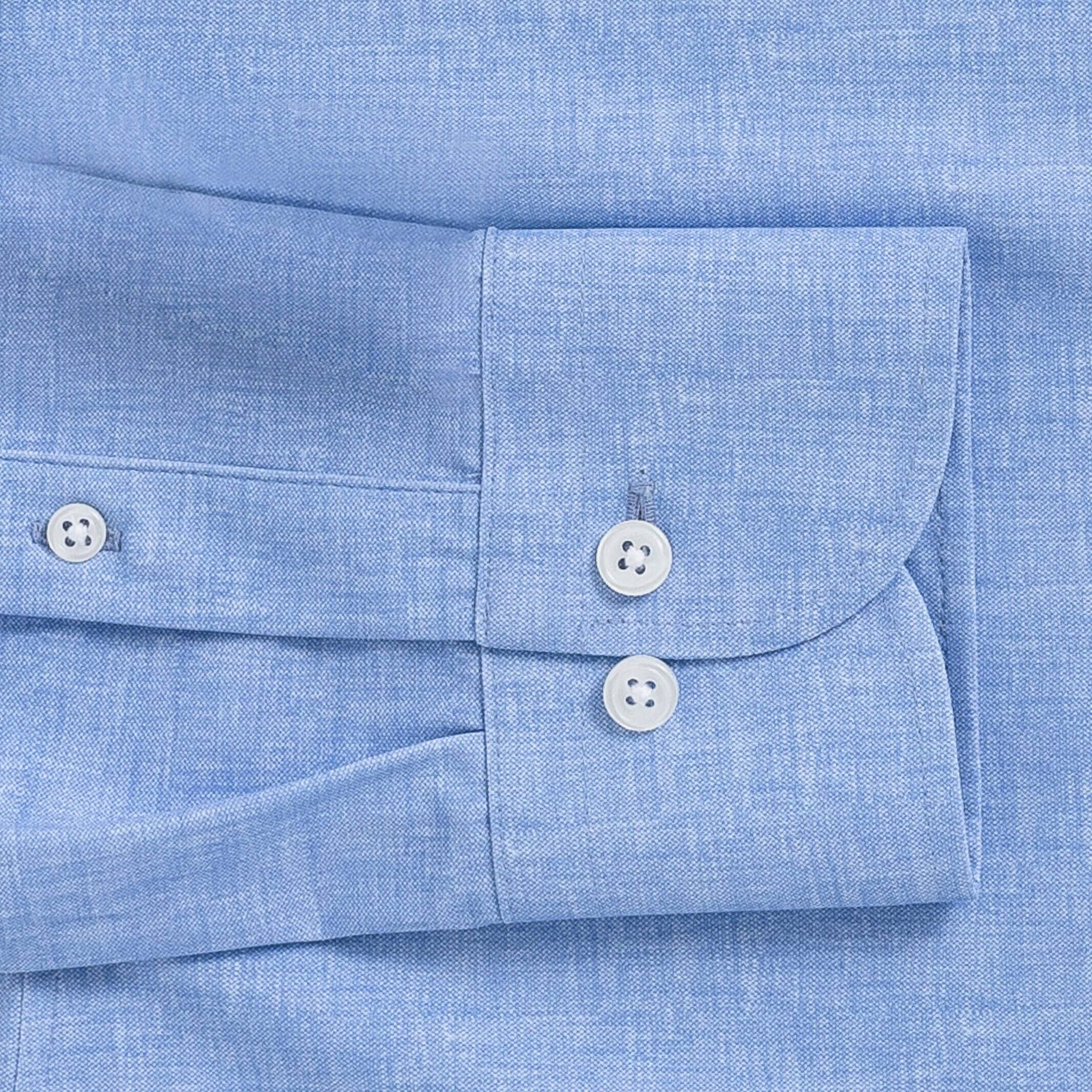 The Sky Blue Patton Chambray Print Knit Custom Shirt Custom Casual Shirt- Ledbury