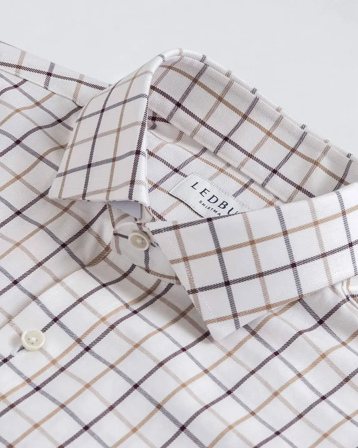 The Eggplant Hastings Windowpane Check Custom Shirt Custom Dress Shirt- Ledbury