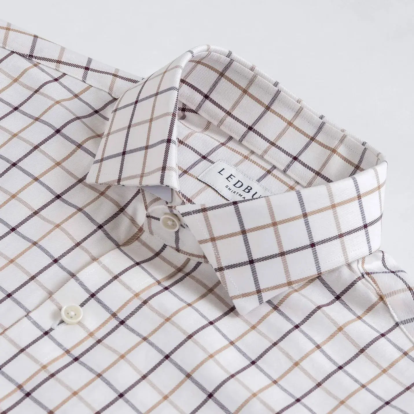 The Eggplant Hastings Windowpane Check Custom Shirt Custom Dress Shirt- Ledbury