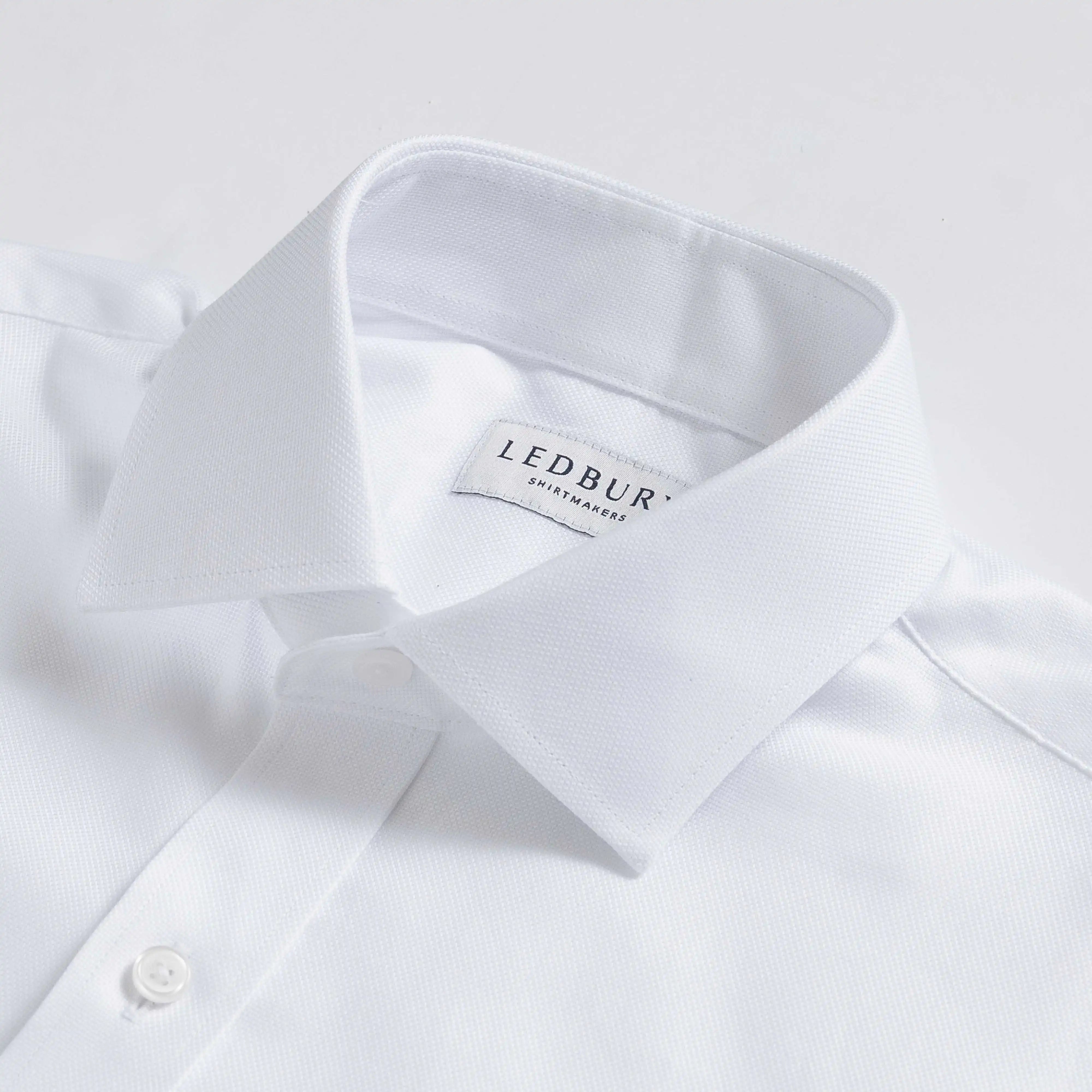 The White Brenton Royal Oxford Custom Shirt Custom Dress Shirt- Ledbury