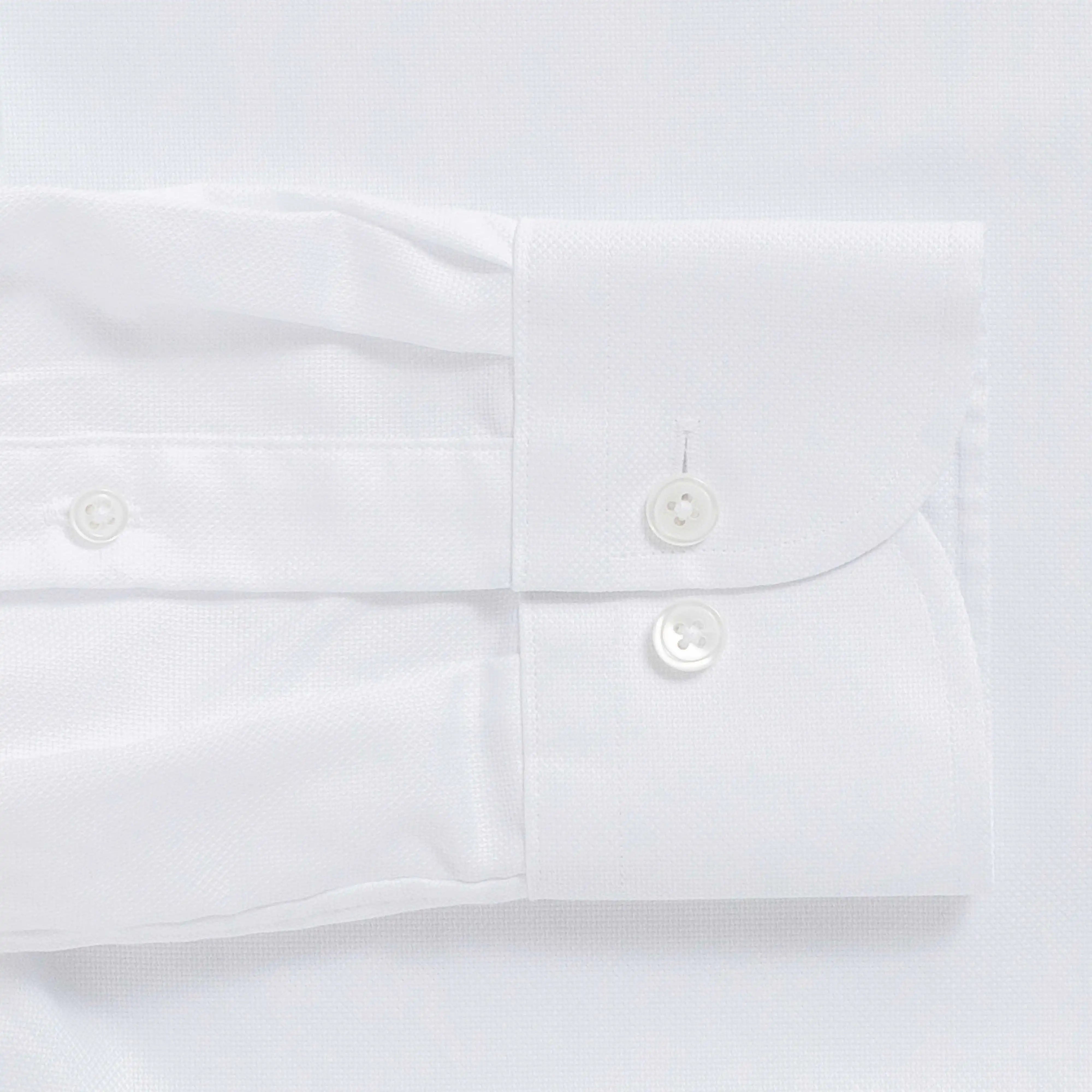 The White Brenton Royal Oxford Custom Shirt Custom Dress Shirt- Ledbury