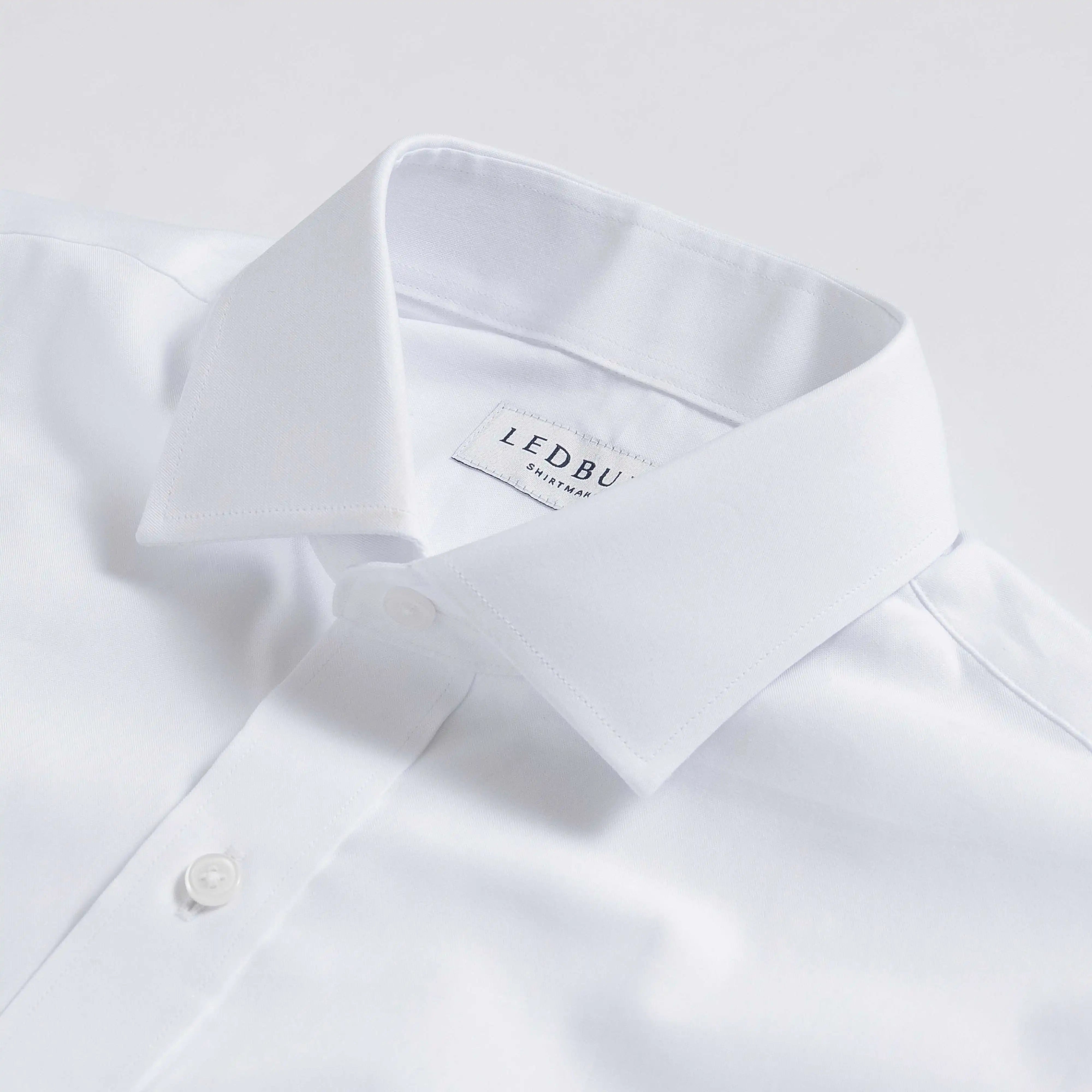 The White Duval Pinpoint Oxford Custom Shirt Custom Dress Shirt- Ledbury