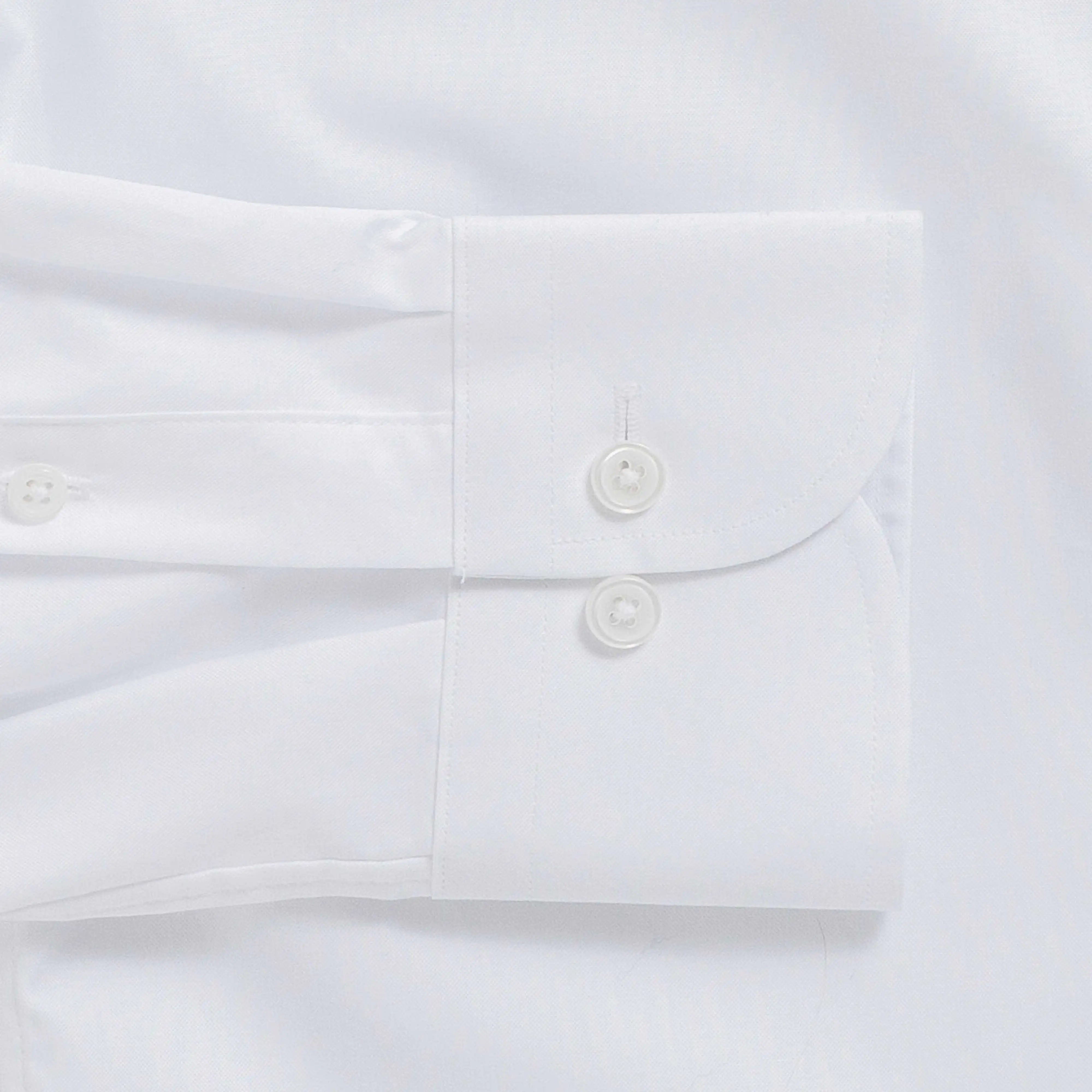 The White Duval Pinpoint Oxford Custom Shirt Custom Dress Shirt- Ledbury