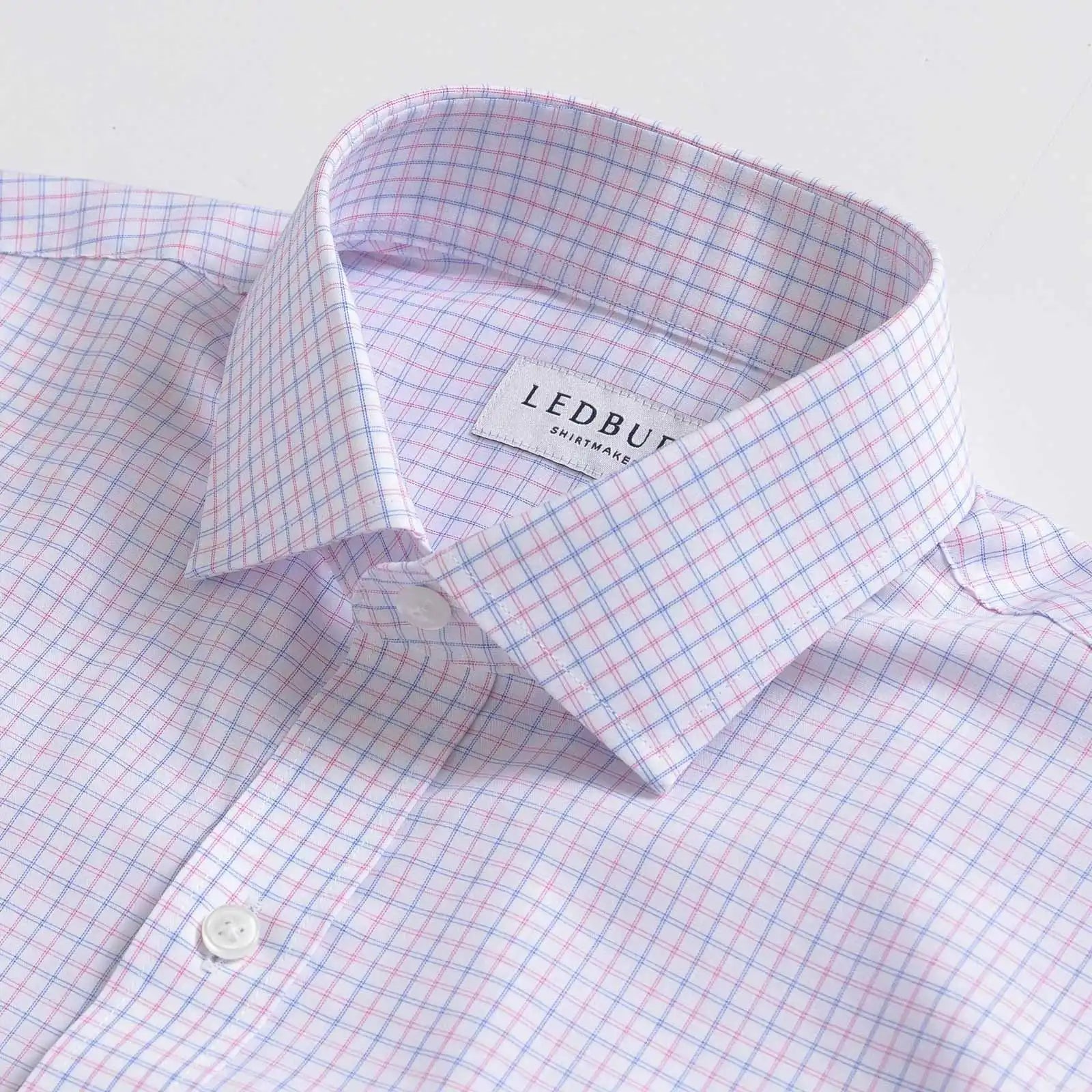 The Pink Voigt Poplin Check Custom Shirt Custom Dress Shirt- Ledbury