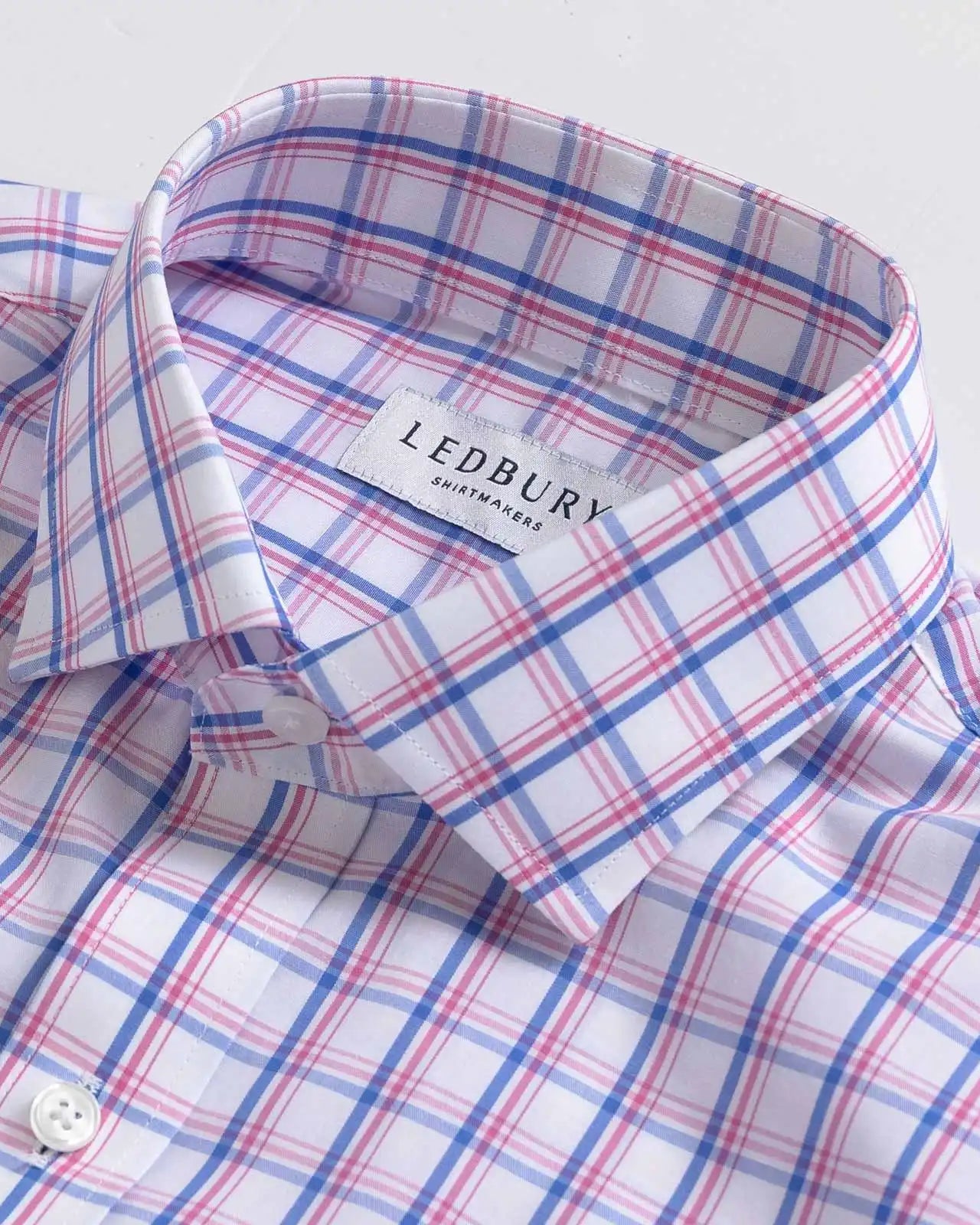 The Pink Cutler Poplin Check Custom Shirt Custom Dress Shirt- Ledbury