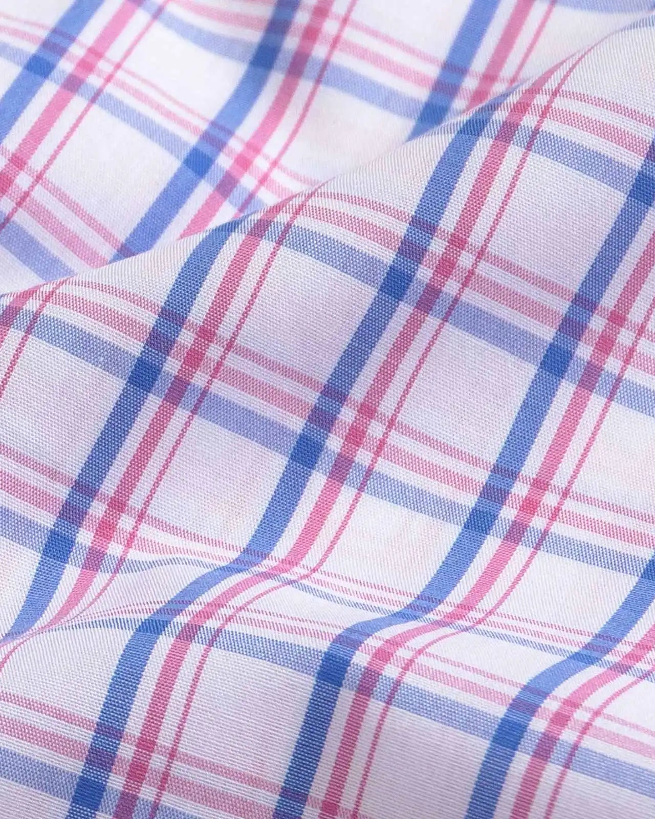 The Pink Cutler Poplin Check Custom Shirt Custom Dress Shirt- Ledbury