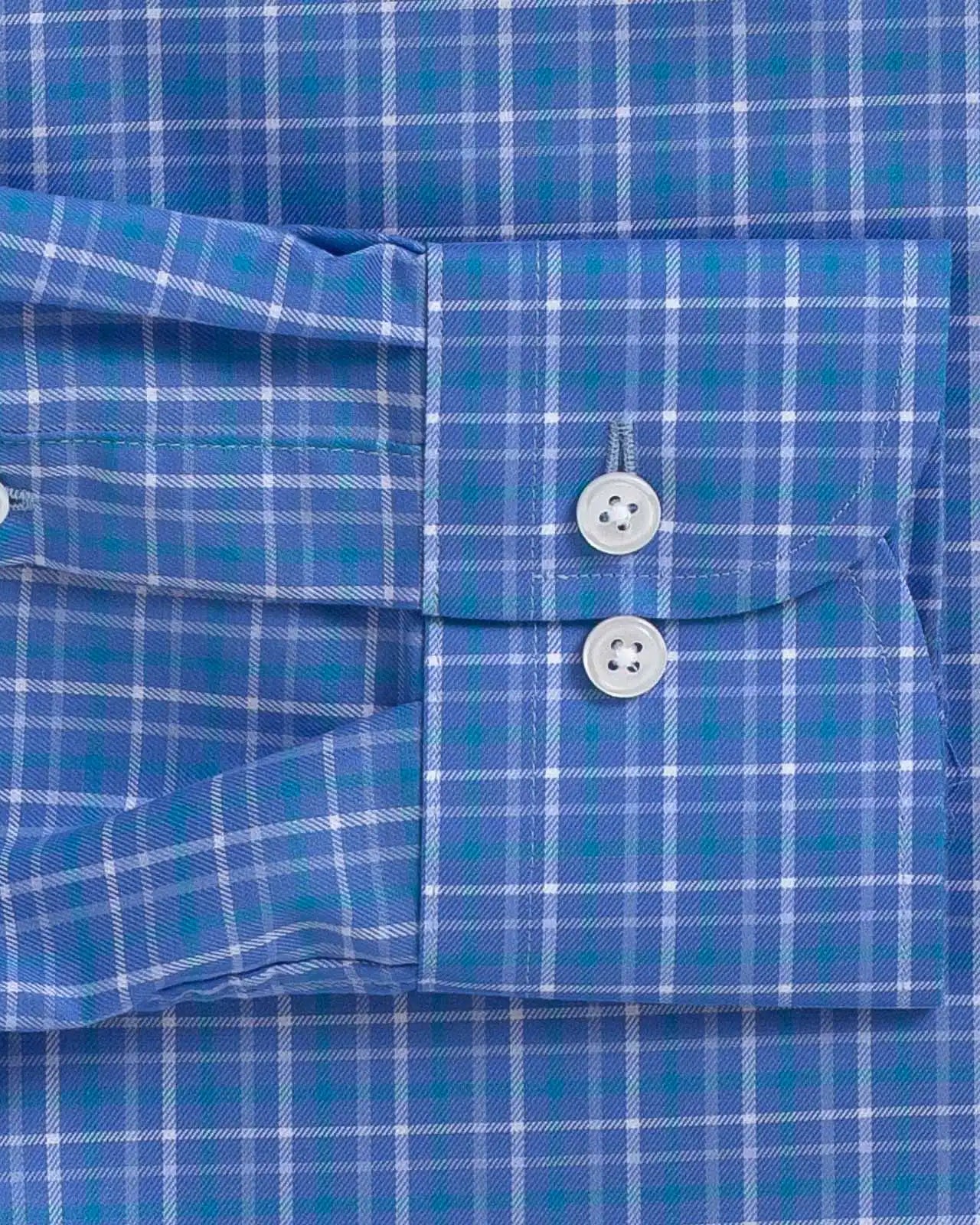 The Bay Blue Brin Check Custom Shirt Custom Dress Shirt- Ledbury