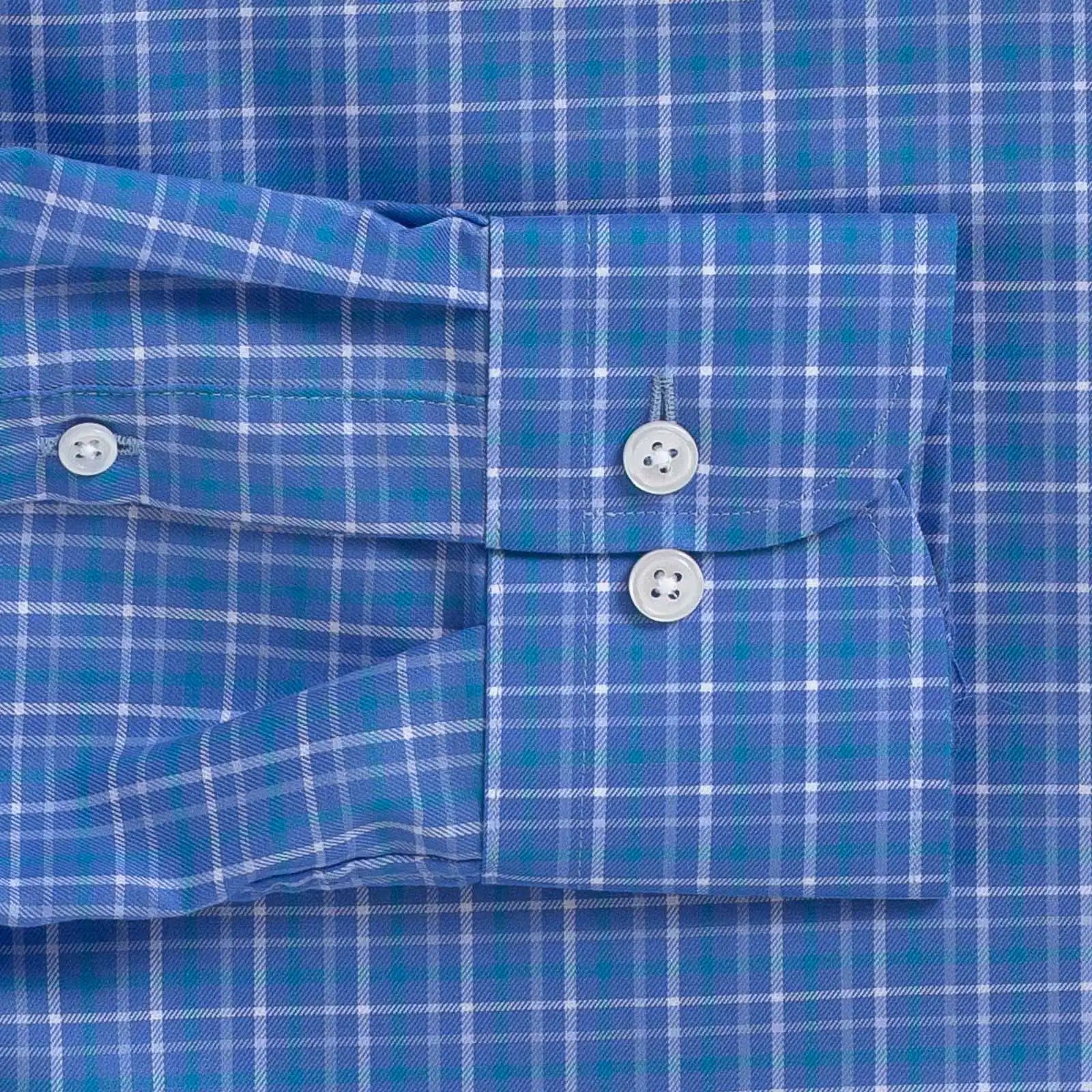 The Bay Blue Brin Check Custom Shirt Custom Dress Shirt- Ledbury