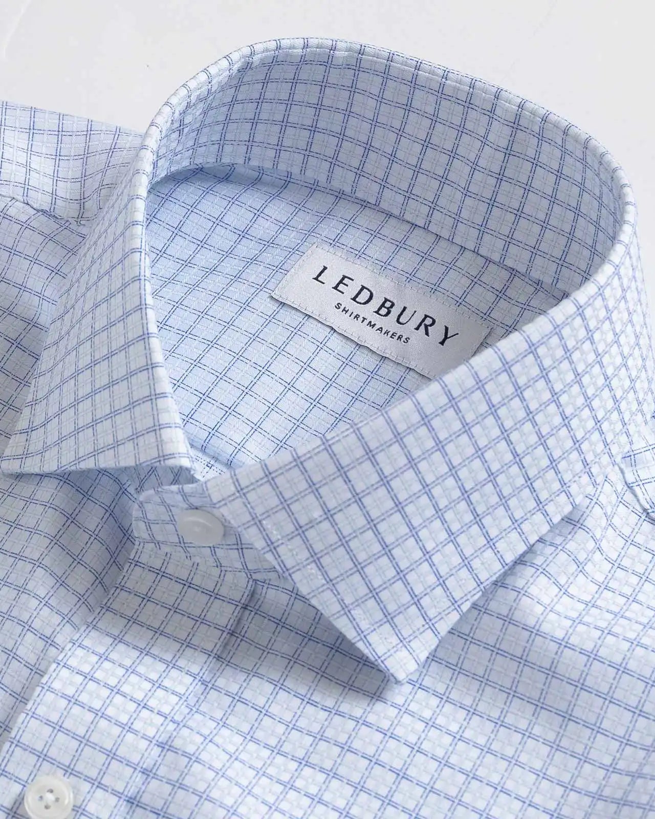 The Blue Hoyt Check Custom Shirt Custom Dress Shirt- Ledbury