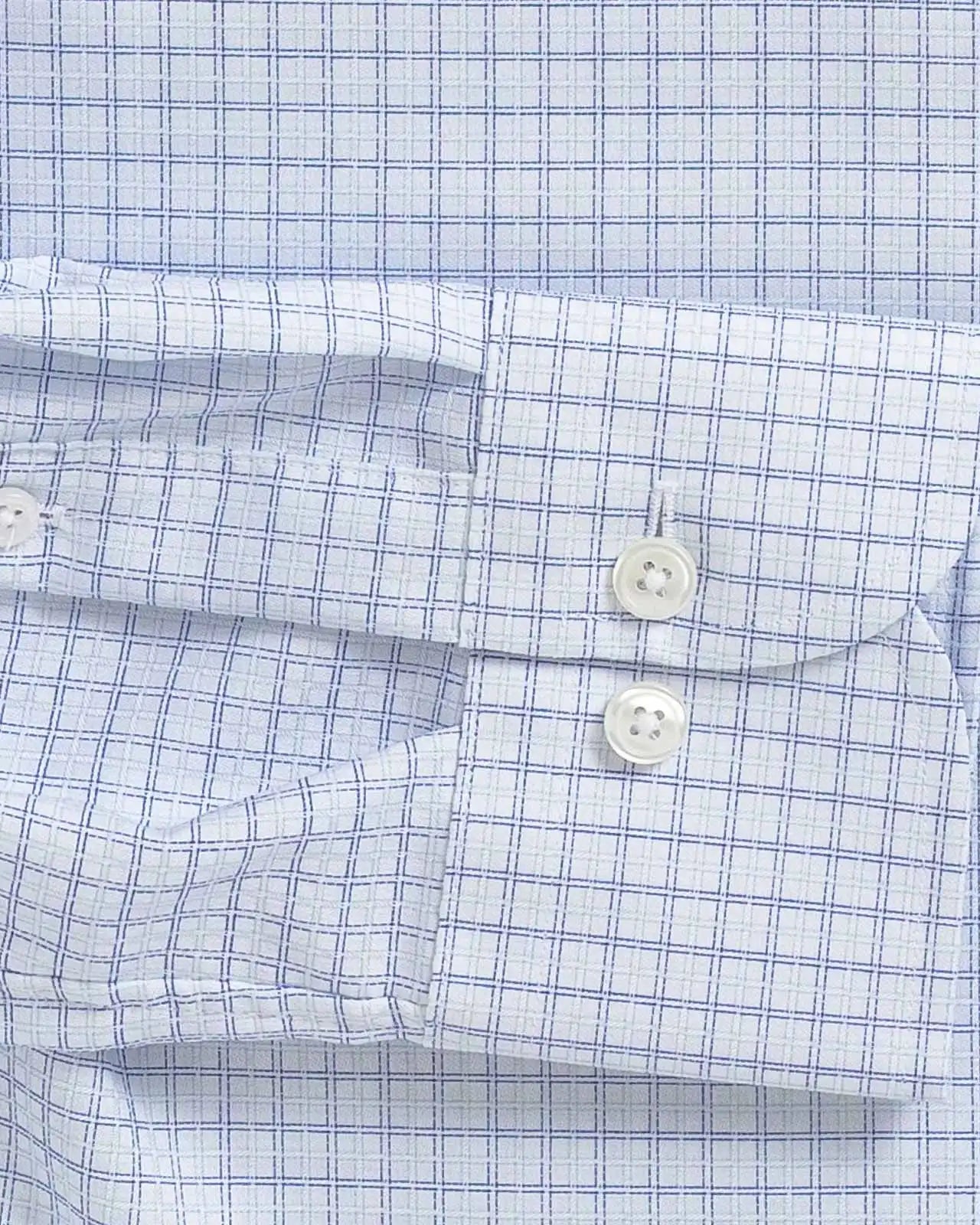 The Blue Hoyt Check Custom Shirt Custom Dress Shirt- Ledbury