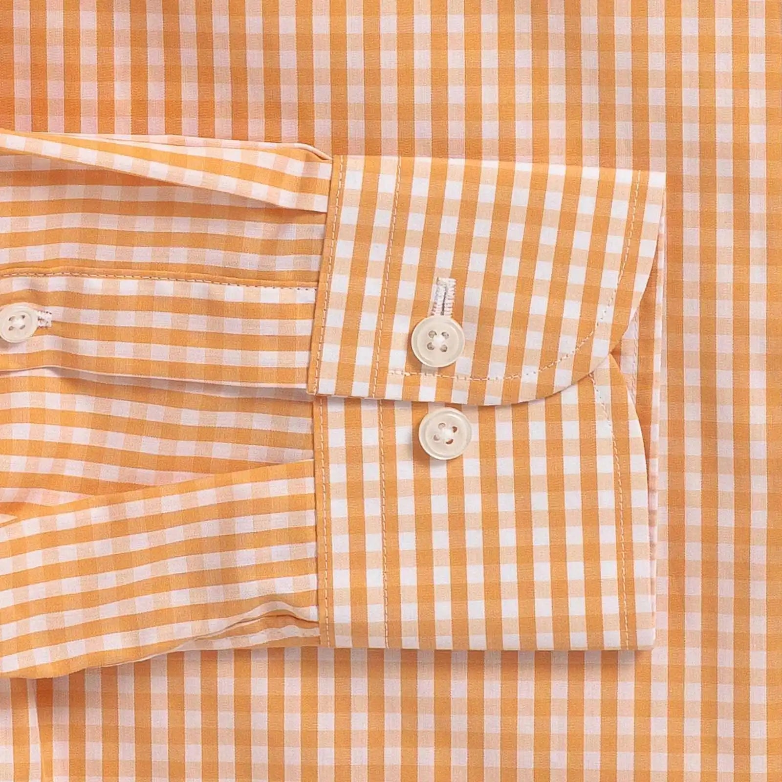 The Tangerine Plover Gingham Custom Shirt Custom Dress Shirt- Ledbury