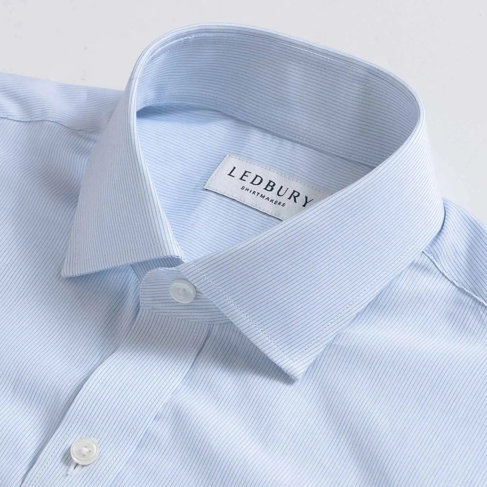 The Light Blue Horton Stripe Custom Shirt Custom Dress Shirt- Ledbury