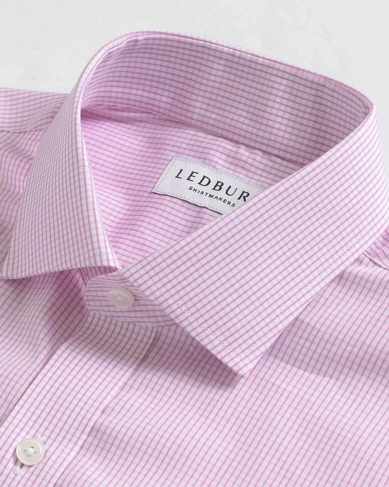 The Pink Ellair Micro Check Custom Shirt Custom Dress Shirt- Ledbury