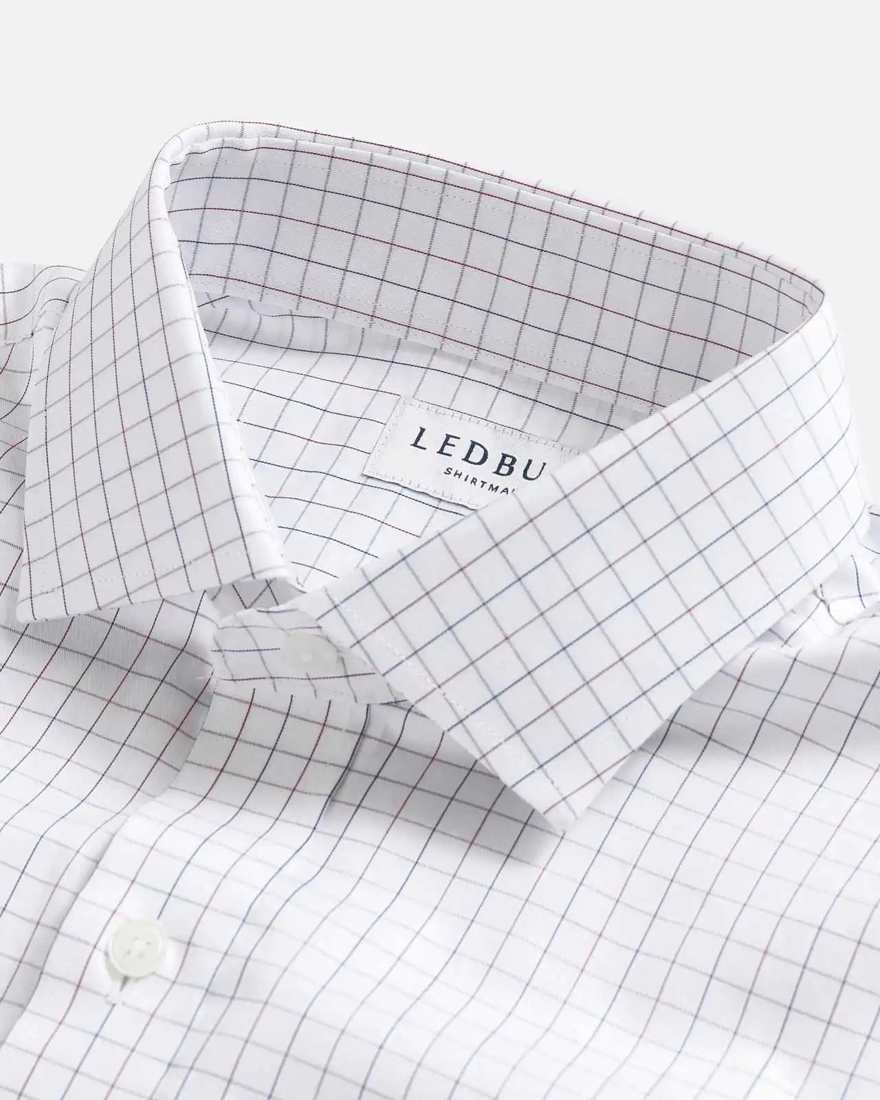 The Red Sadler Windowpane Twill Custom Shirt Custom Dress Shirt- Ledbury