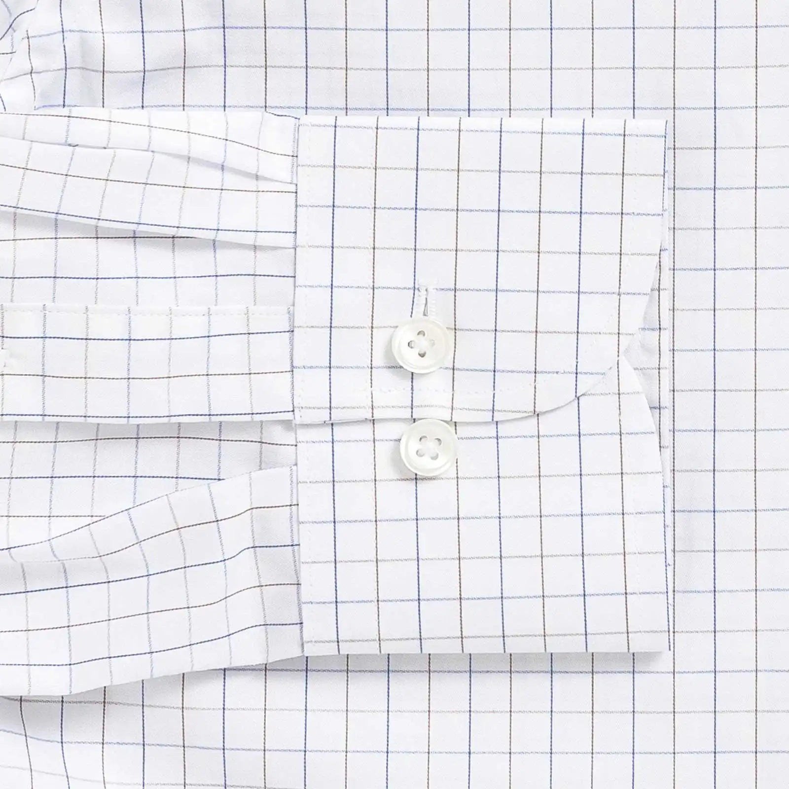 The Blue Sadler Windowpane Twill Custom Shirt Custom Dress Shirt- Ledbury