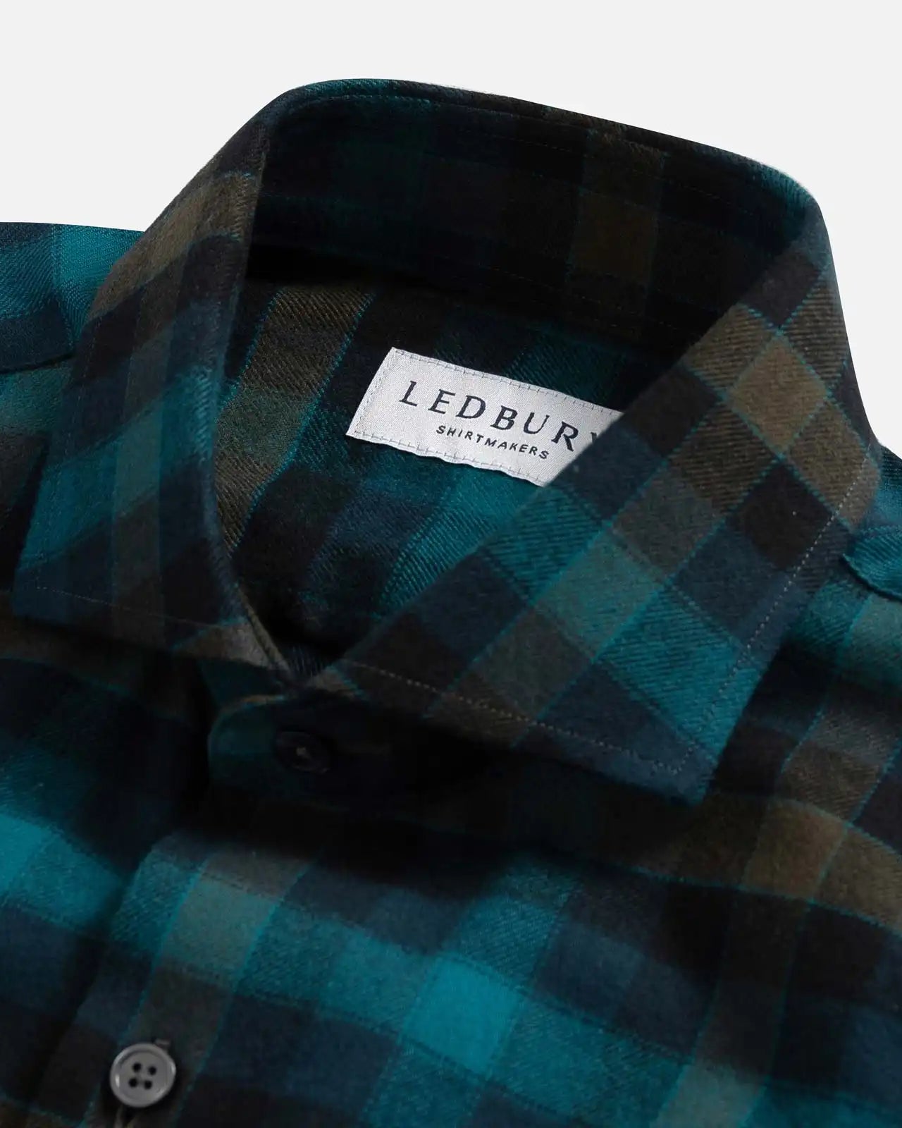 The Dark Teal Wharton Flannel Custom Shirt Custom Casual Shirt- Ledbury