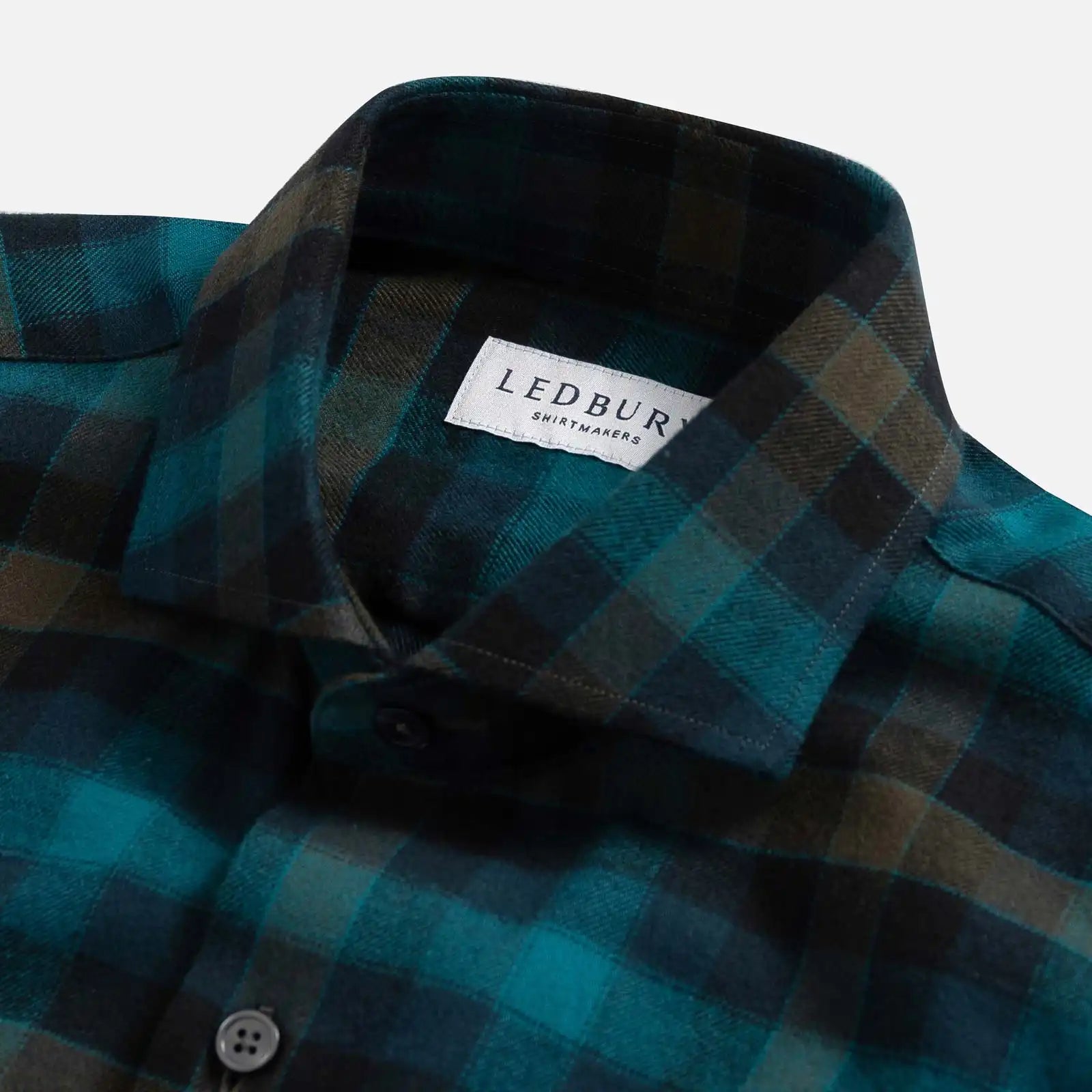 The Dark Teal Wharton Flannel Custom Shirt Custom Casual Shirt- Ledbury
