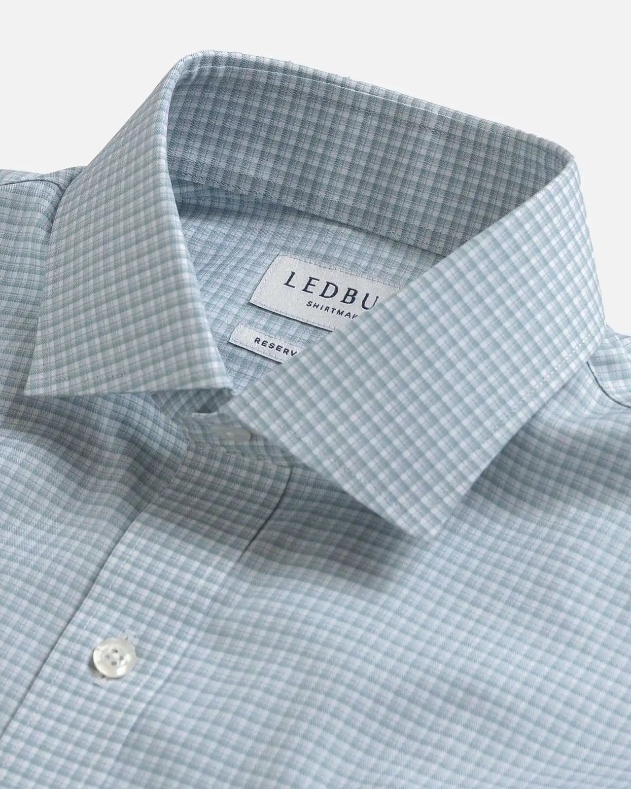The Light Sage Albini Burrell Twill Check Custom Shirt Custom Dress Shirt- Ledbury