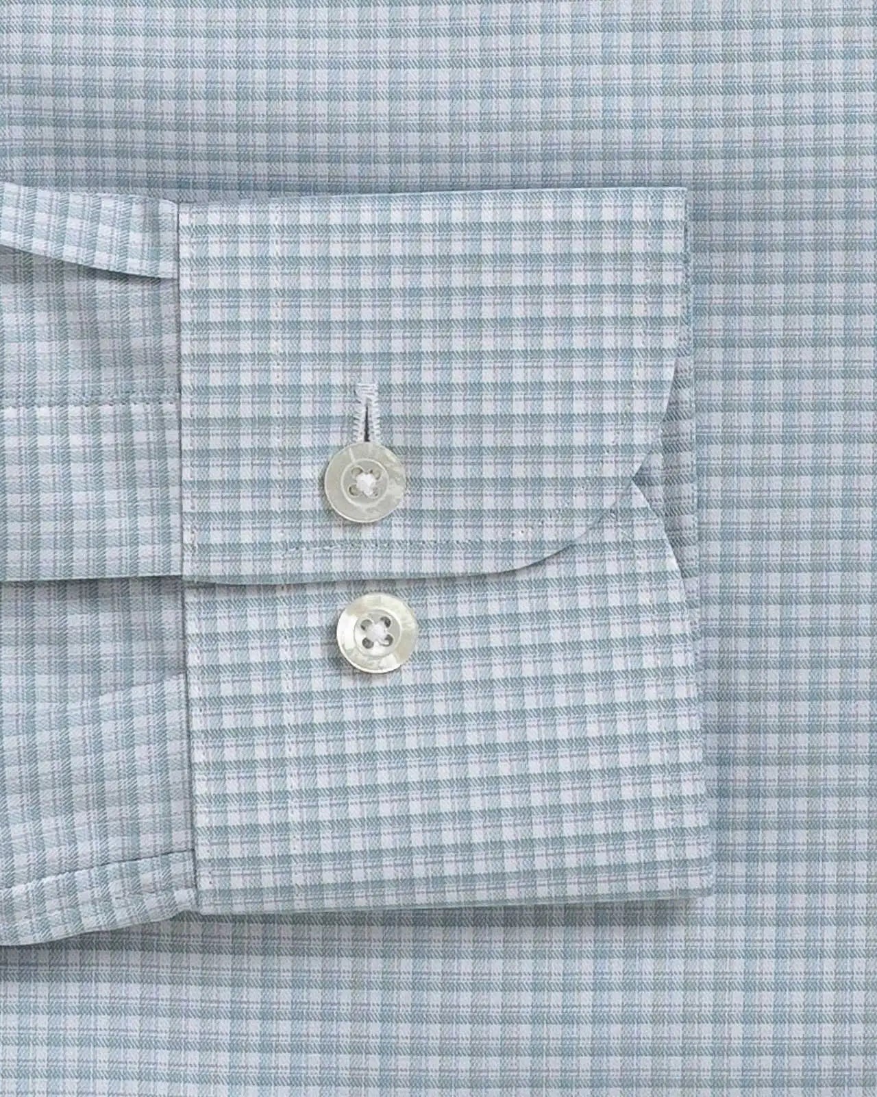 The Light Sage Albini Burrell Twill Check Custom Shirt Custom Dress Shirt- Ledbury