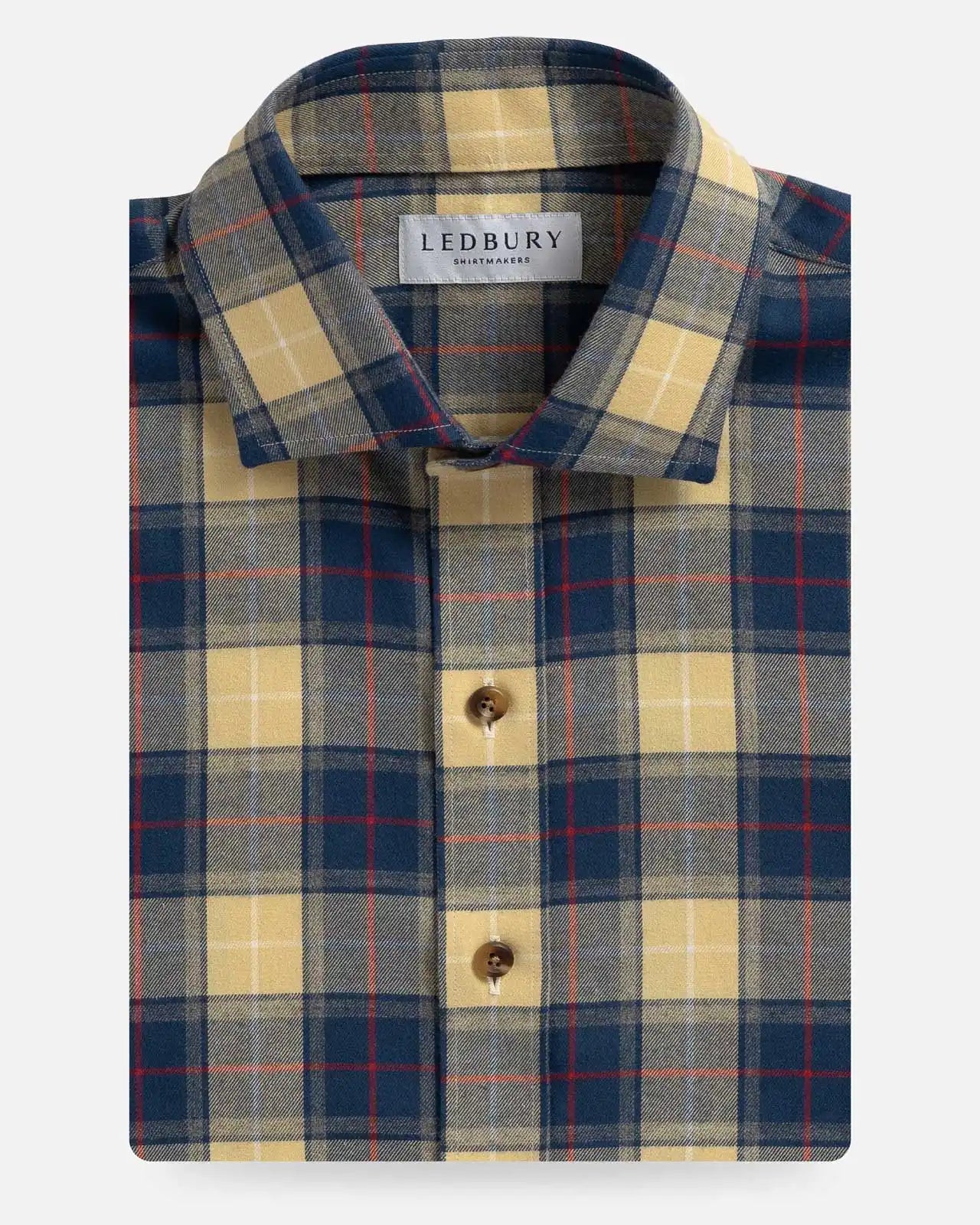 The Buff Yellow Fulton Flannel Custom Shirt Custom Casual Shirt- Ledbury