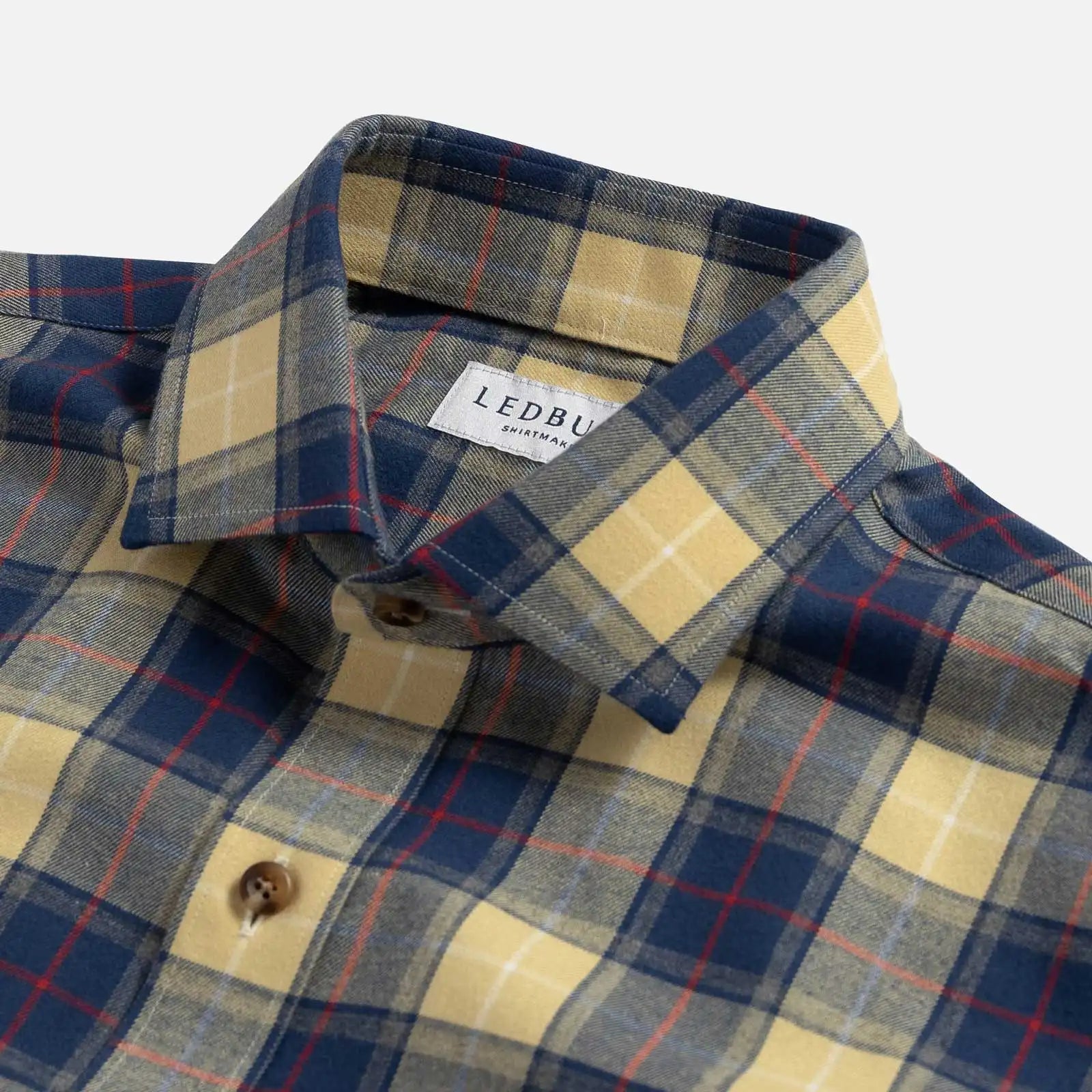 The Buff Yellow Fulton Flannel Custom Shirt Custom Casual Shirt- Ledbury