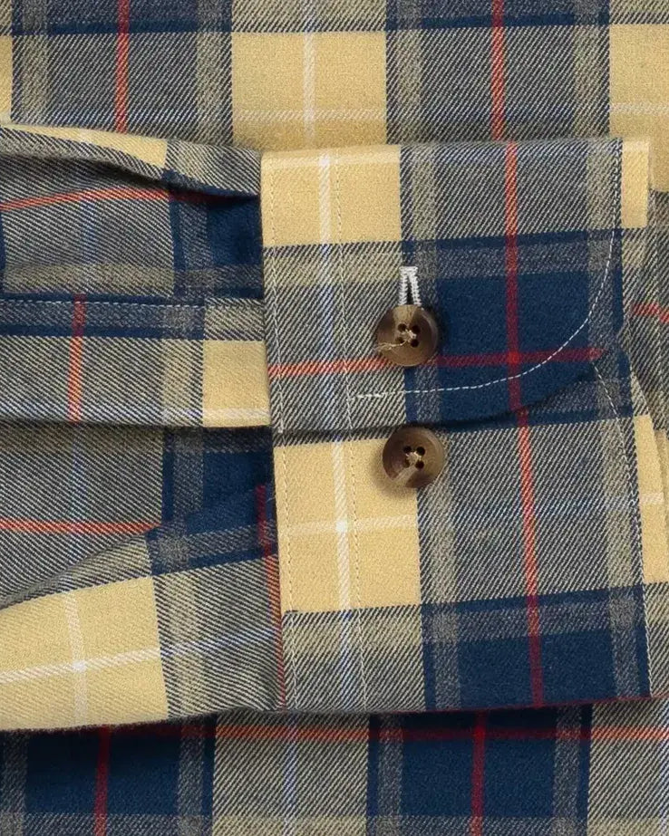 The Buff Yellow Fulton Flannel Custom Shirt Custom Casual Shirt- Ledbury