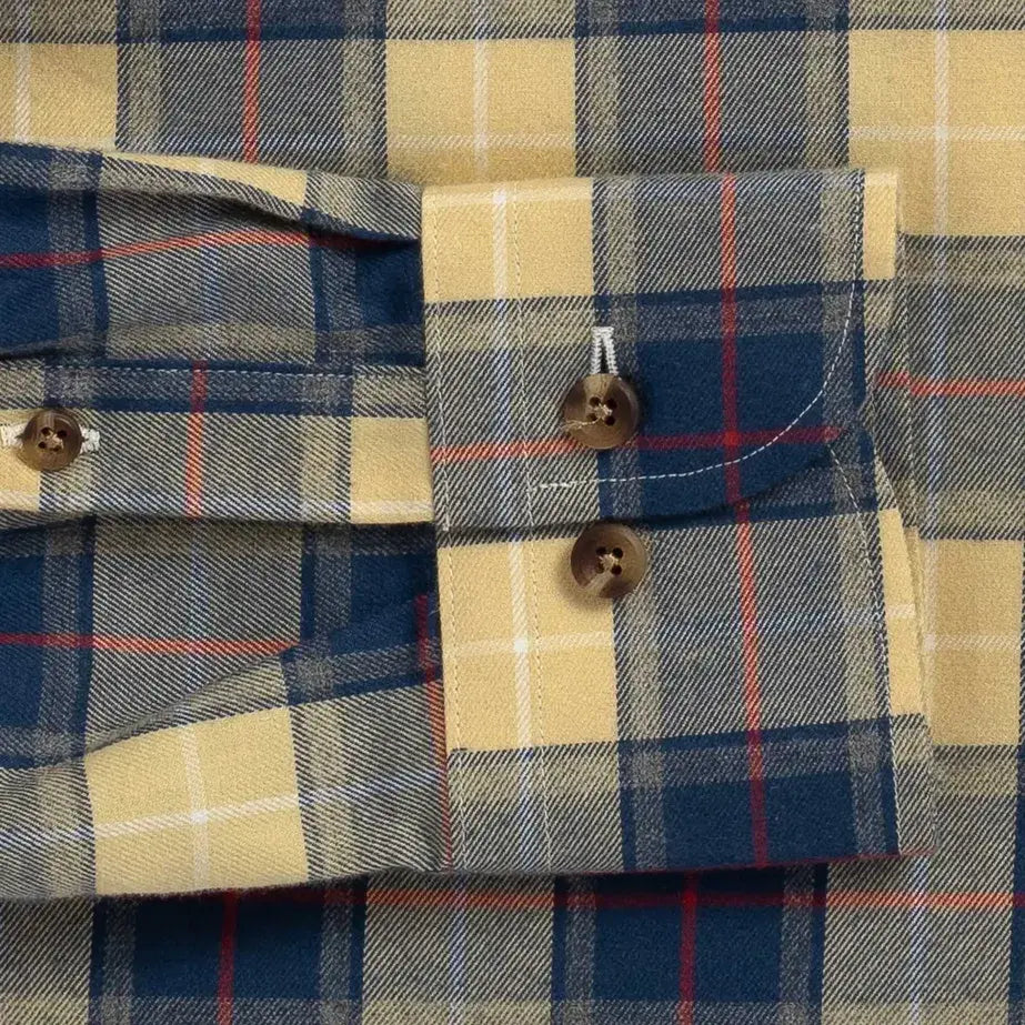 The Buff Yellow Fulton Flannel Custom Shirt Custom Casual Shirt- Ledbury