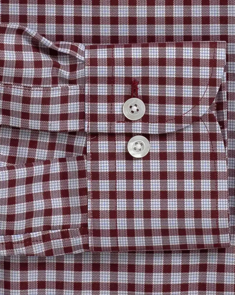 The Red Thomas Mason Britton Twill Check Custom Shirt Custom Dress Shirt- Ledbury