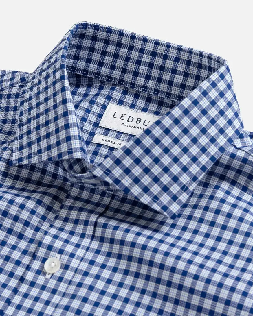 The Blue Thomas Mason Britton Twill Check Custom Shirt Custom Dress Shirt- Ledbury